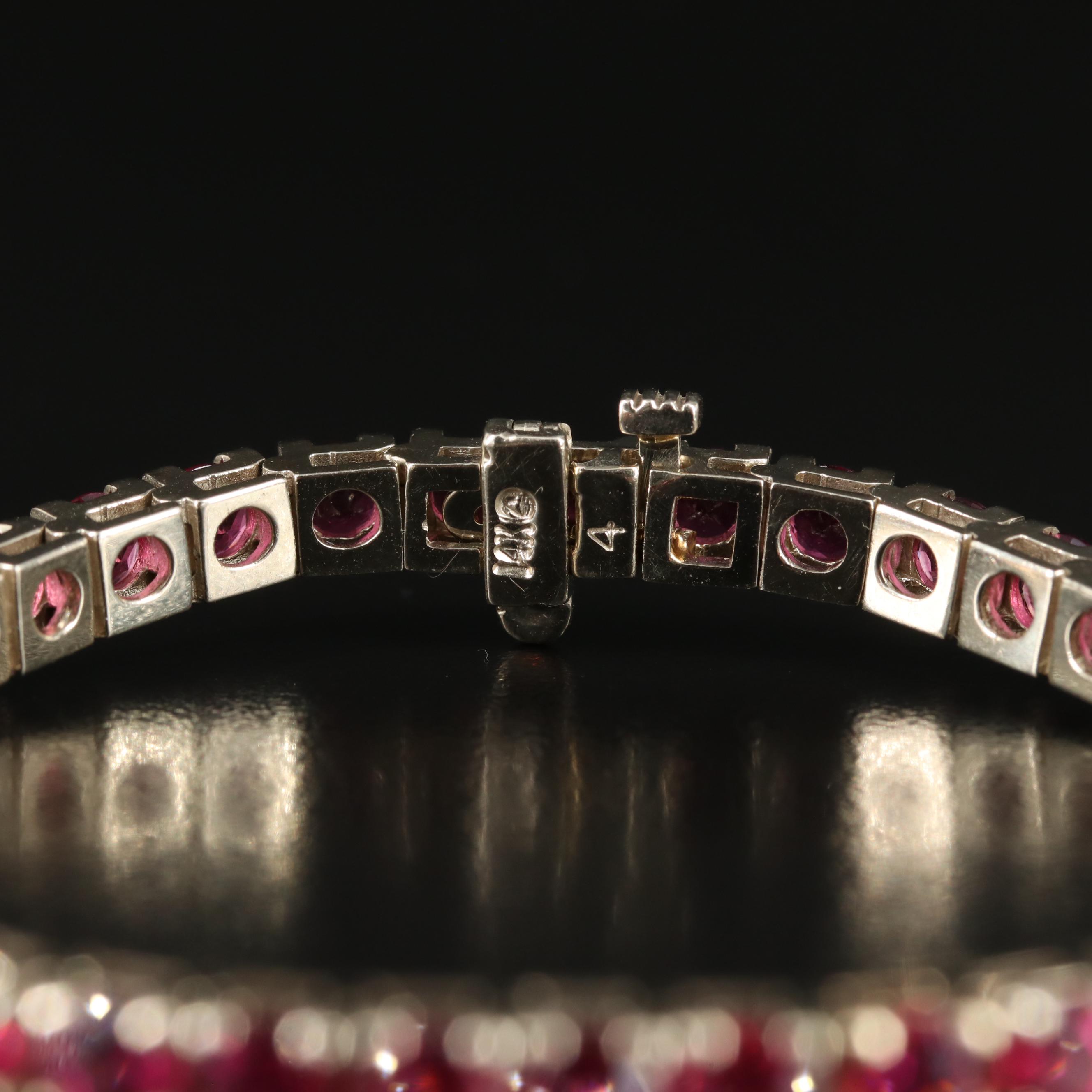 14K Garnet Line Bracelet