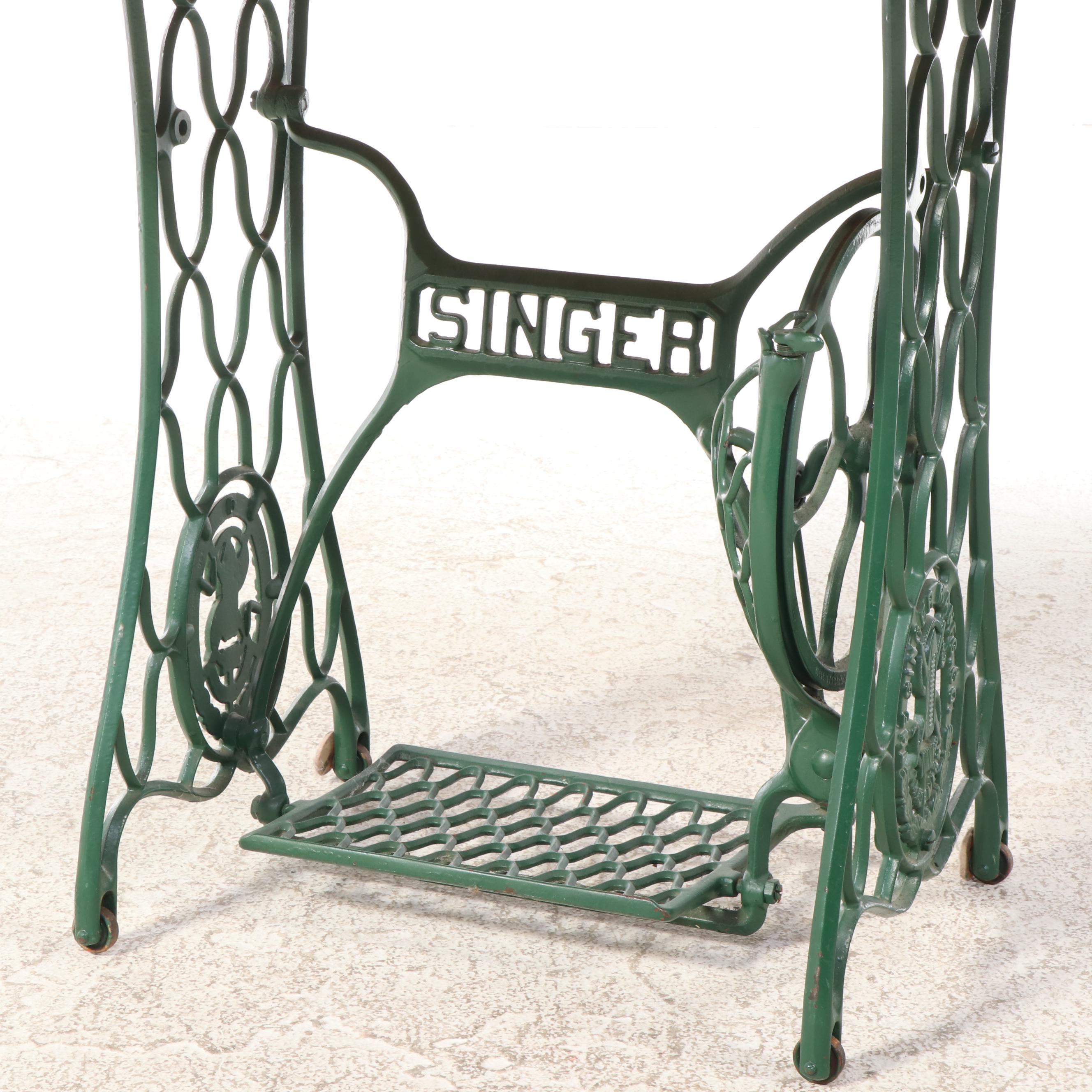 Singer Iron Treadle Sewing Machine Base Dining Table