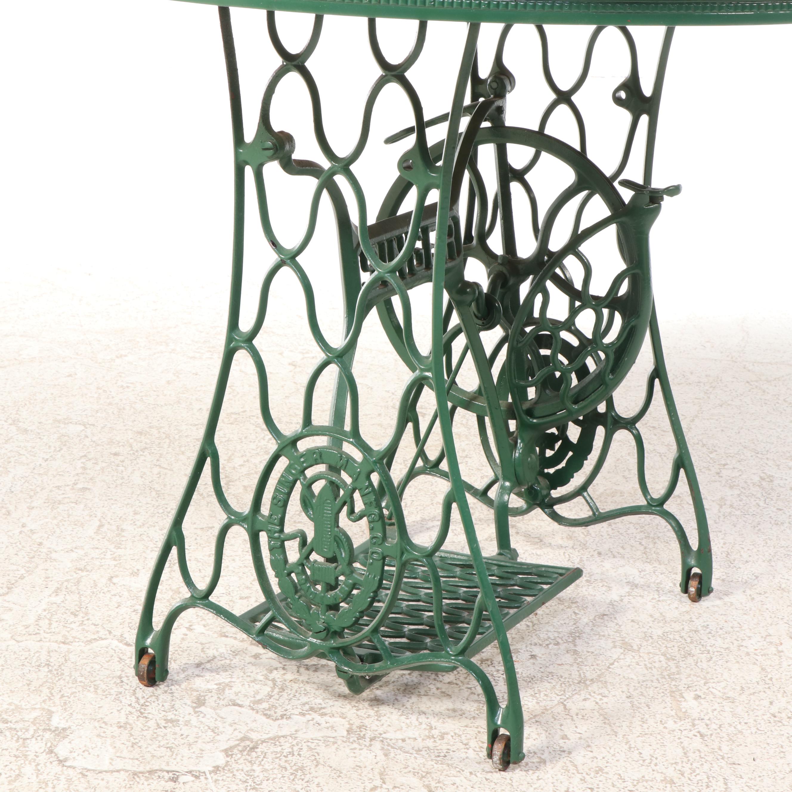 Singer Iron Treadle Sewing Machine Base Dining Table