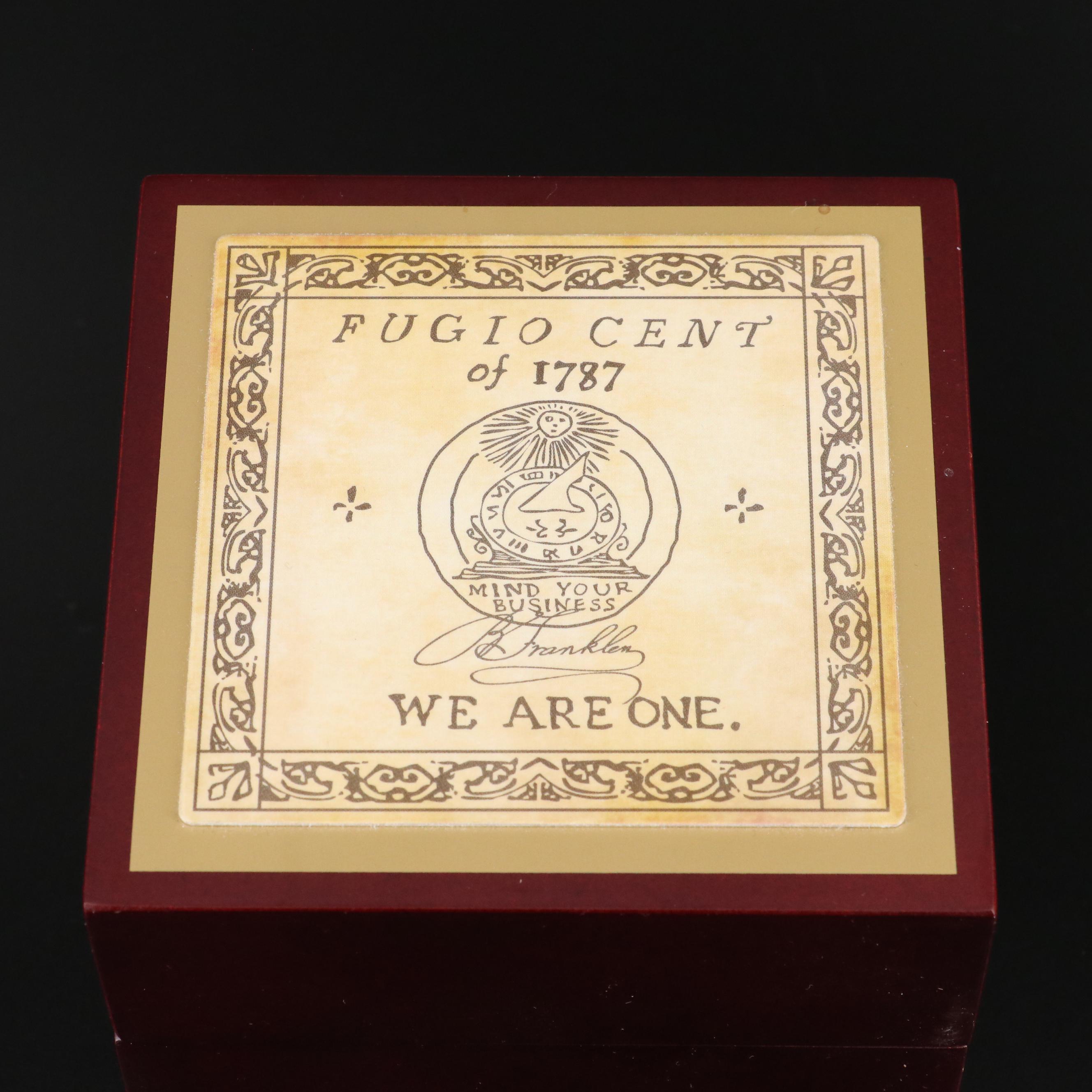 Modern 1787 Fugio Cent Commemorative, Struck in .999 Silver