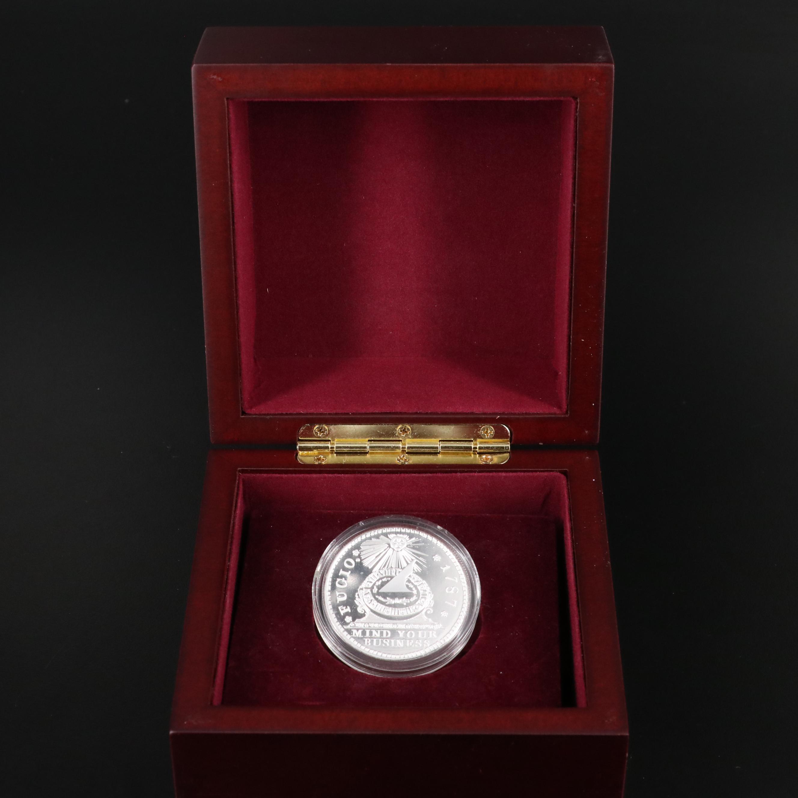 Modern 1787 Fugio Cent Commemorative, Struck in .999 Silver