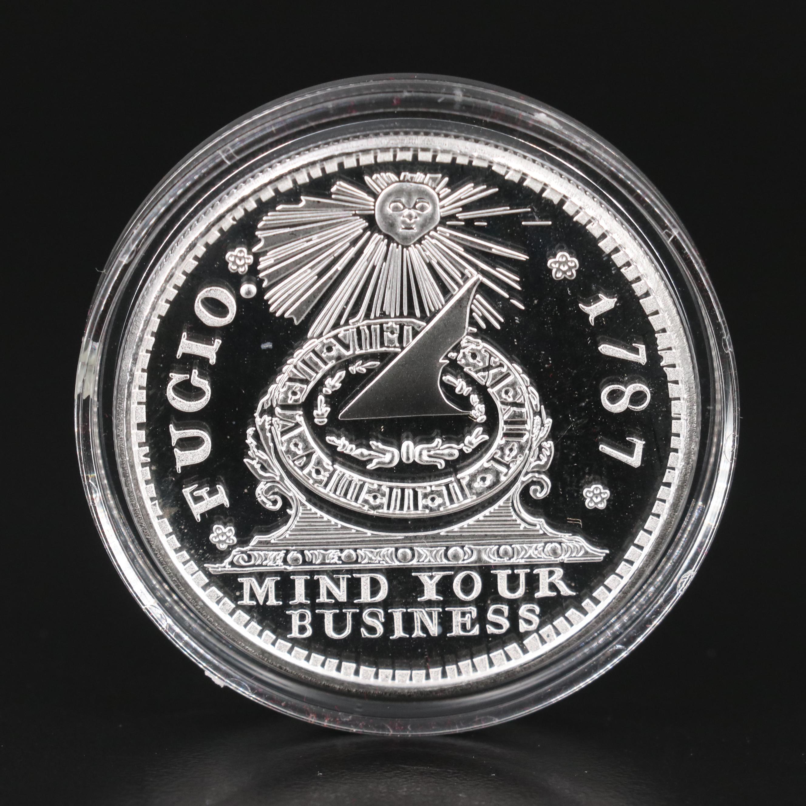 Modern 1787 Fugio Cent Commemorative, Struck in .999 Silver