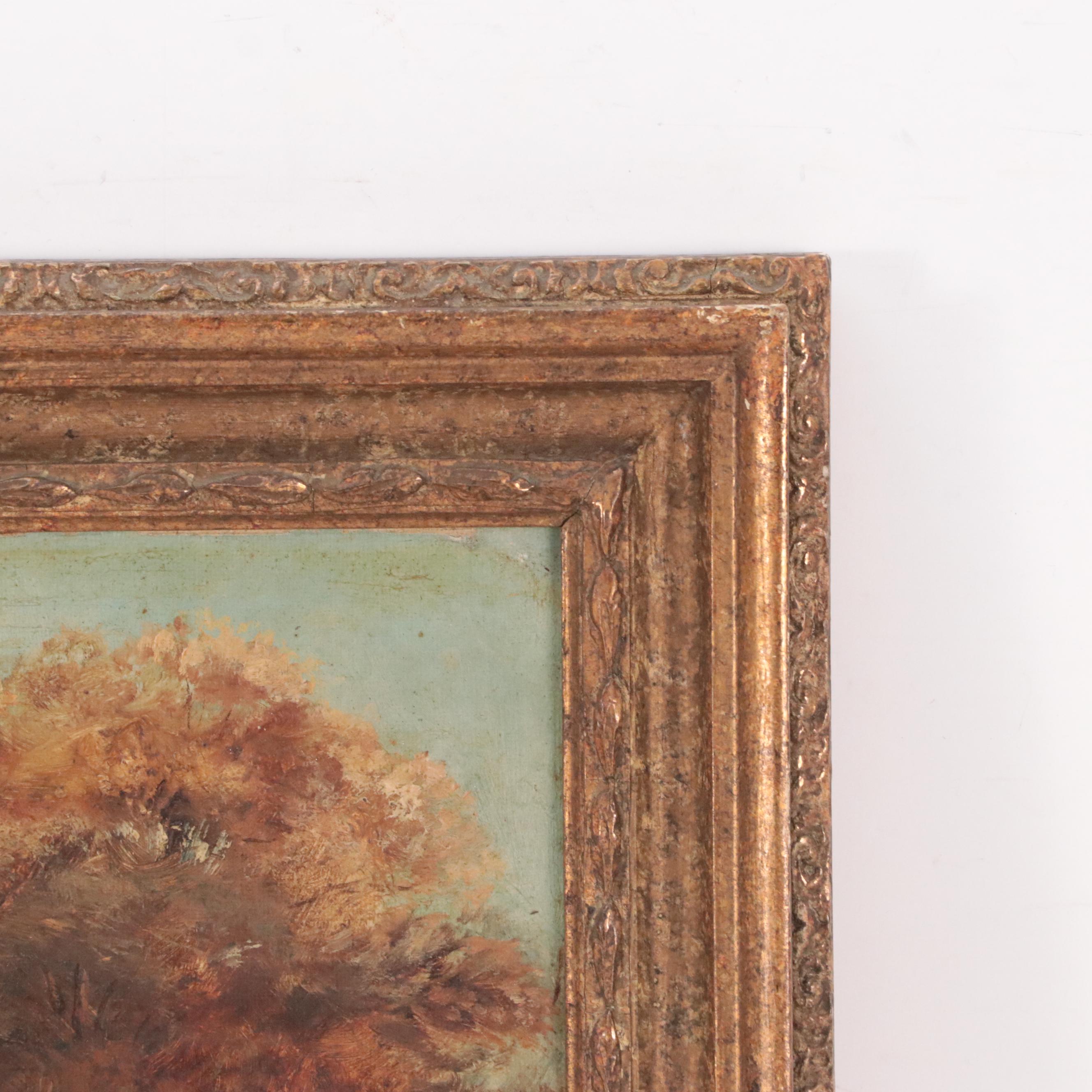 English School Oil Painting of Hunting Scene, Late 19th Century