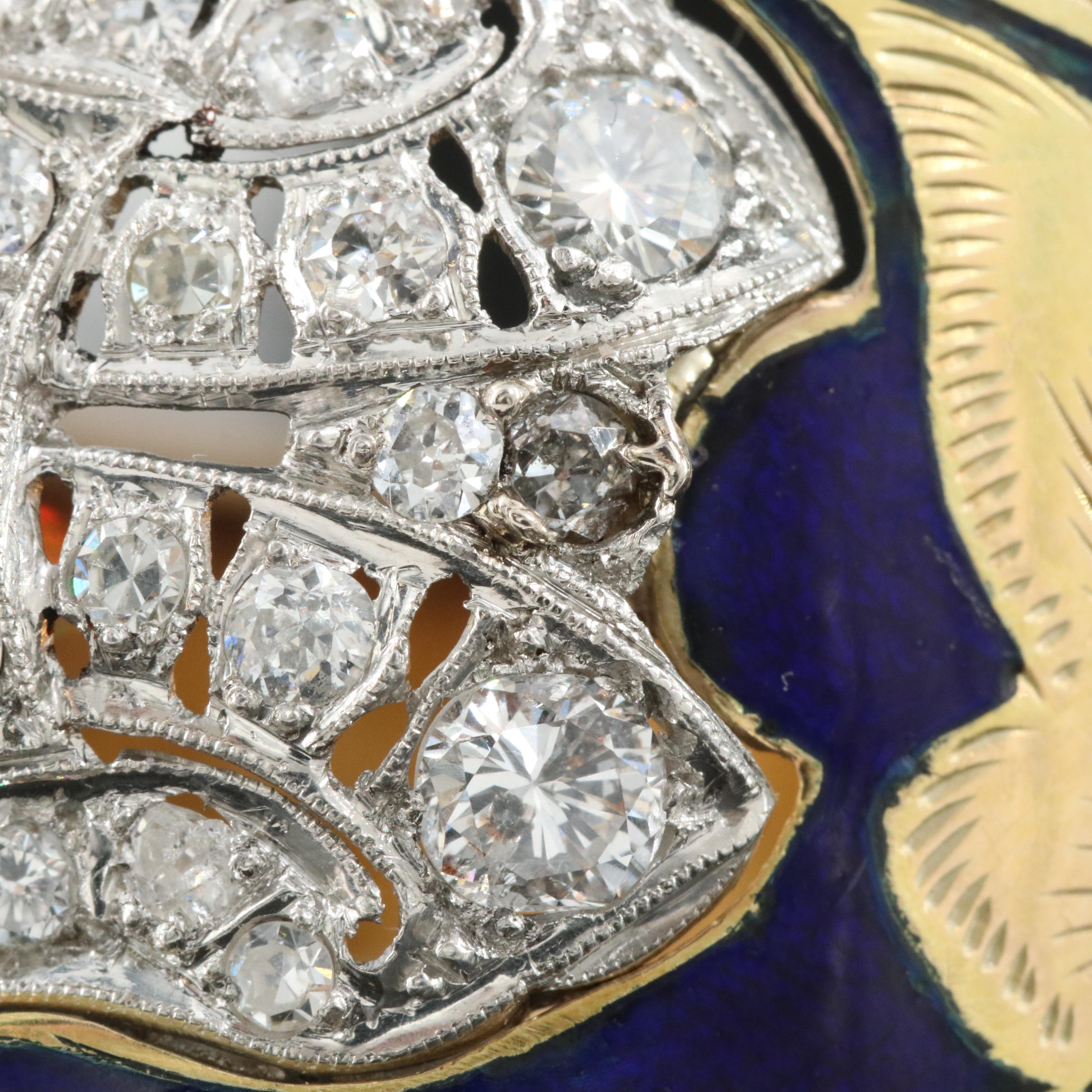 Edwardian 14K & Platinum 6.78 CTW Diamond and Sapphire Scrollwork Bracelet