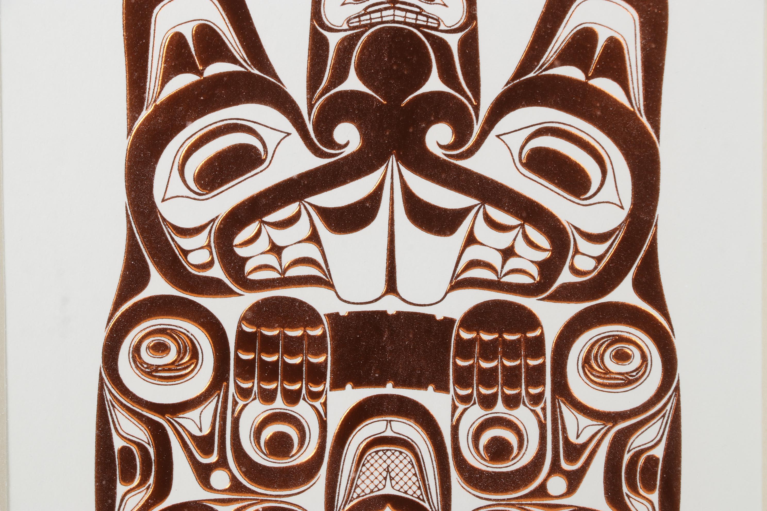 Copper Foil Embossed Relief Print After Bill Reid "Ttsaang," 21st Century