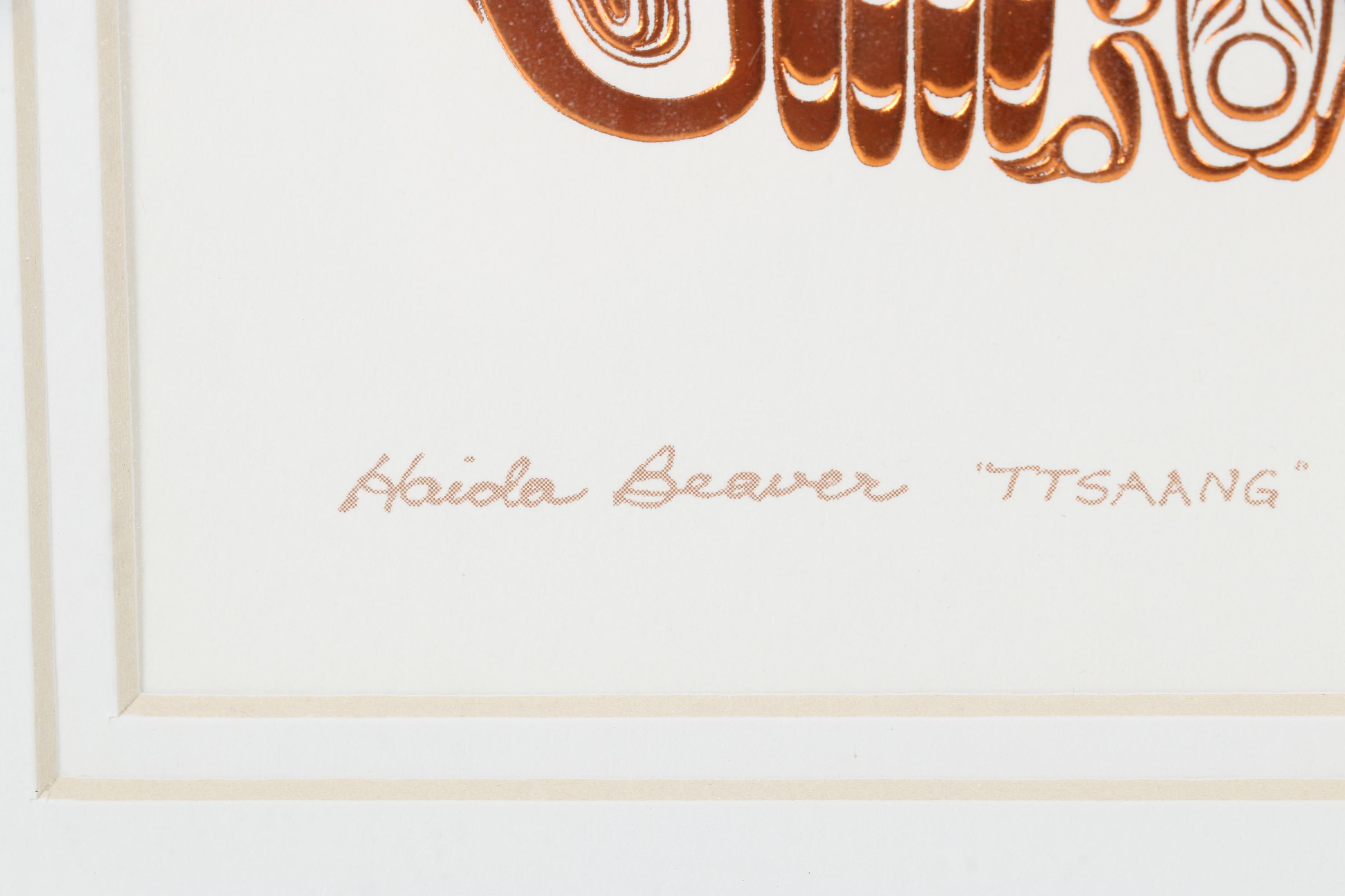 Copper Foil Embossed Relief Print After Bill Reid "Ttsaang," 21st Century