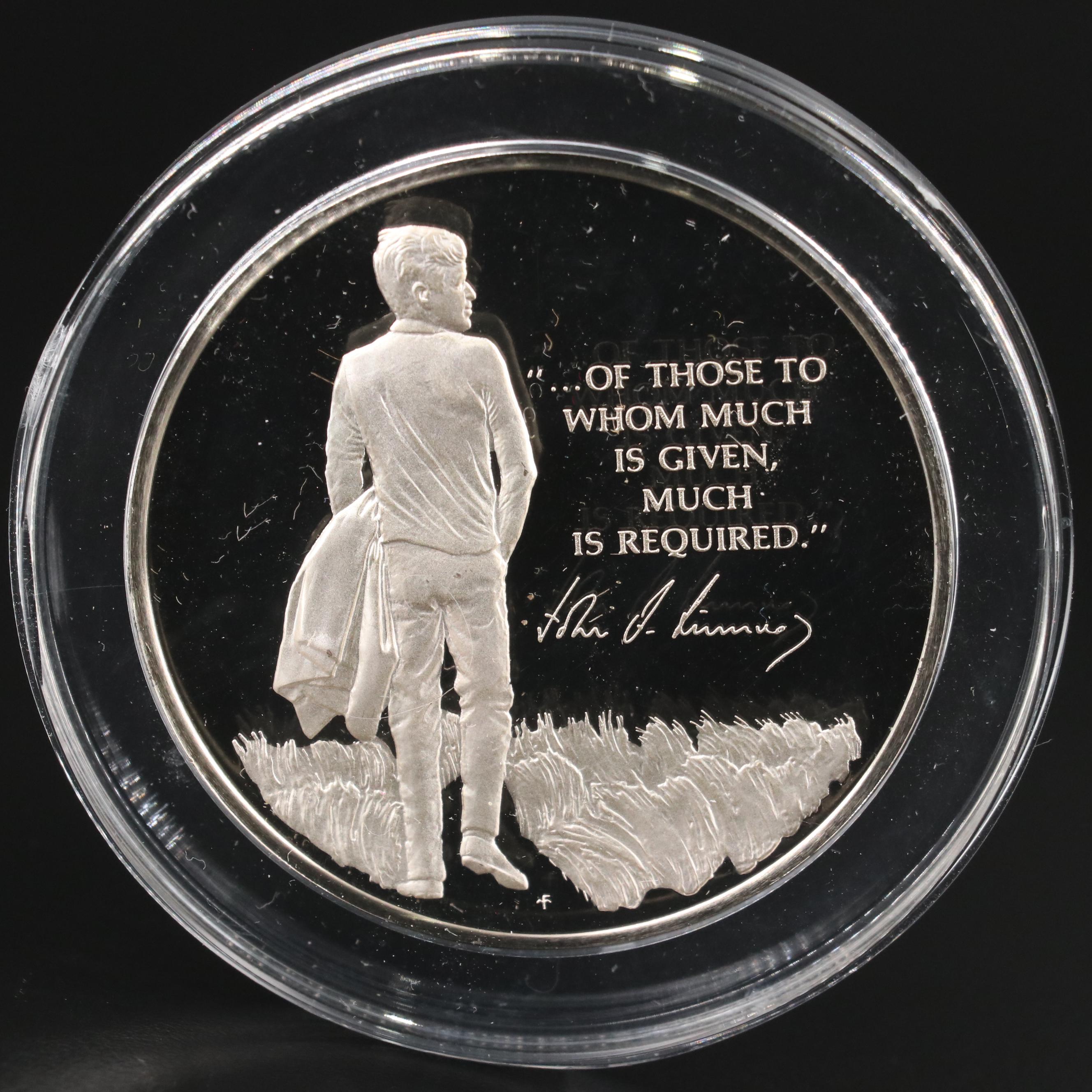 Franklin Mint John F. Kennedy Memorial Silver Medal