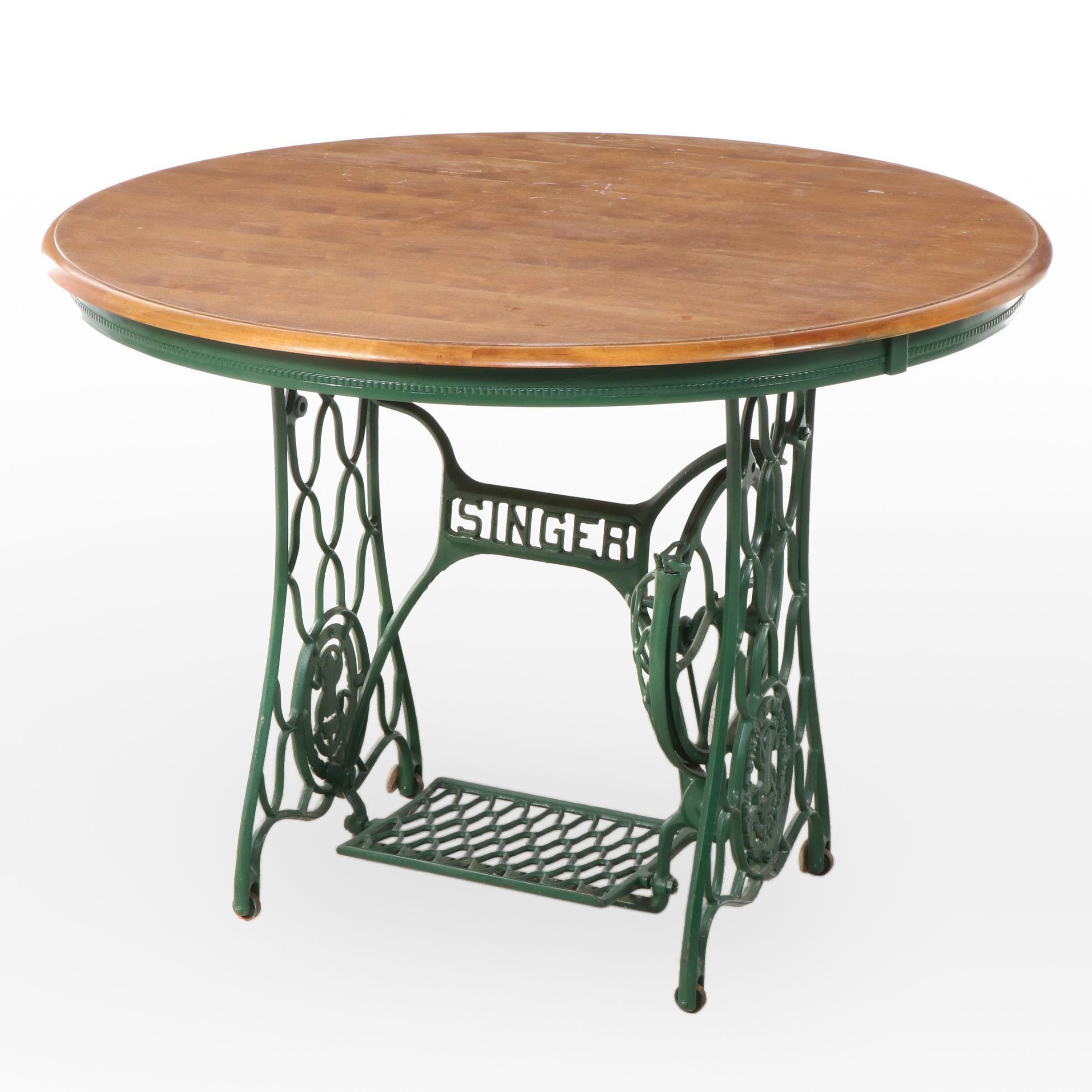 Singer Iron Treadle Sewing Machine Base Dining Table