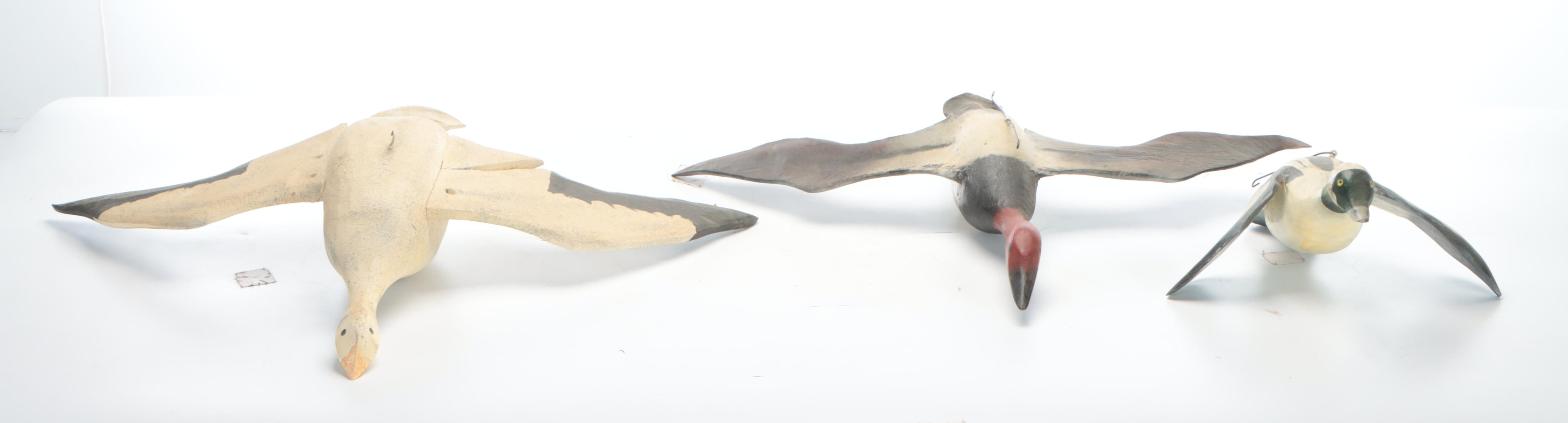 Snow Goose, Redhead Duck and Bufflehead Duck Flying Decoys