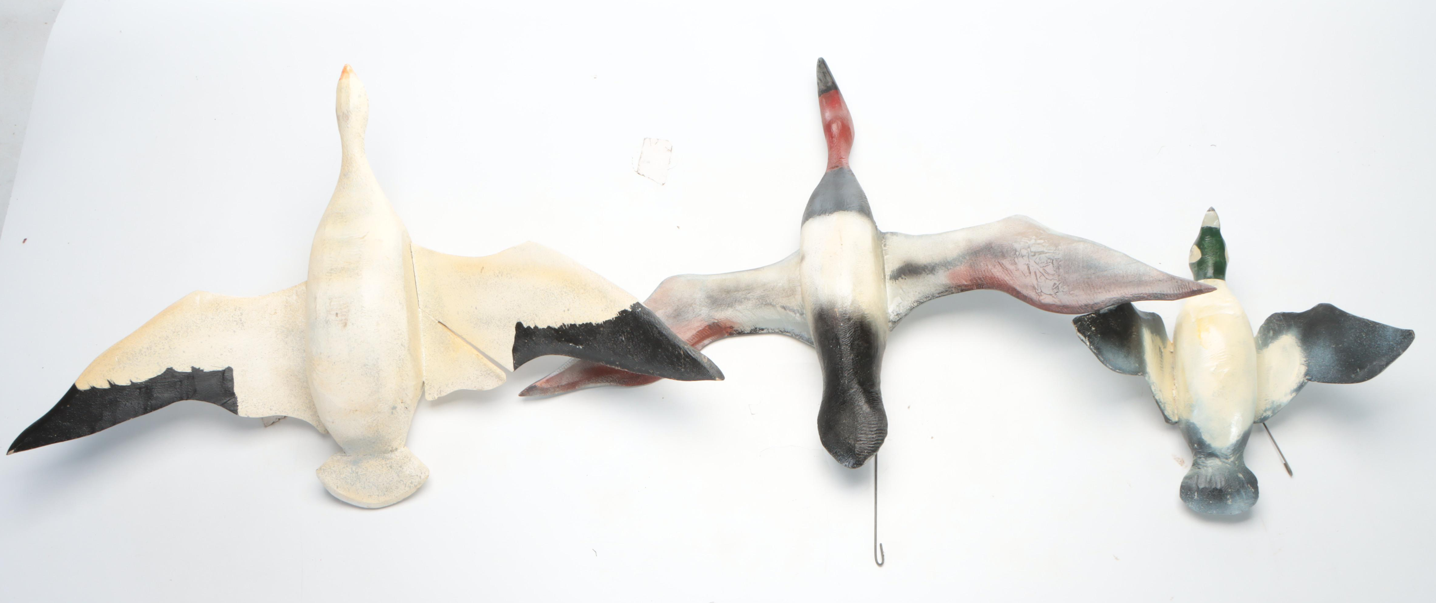 Snow Goose, Redhead Duck and Bufflehead Duck Flying Decoys