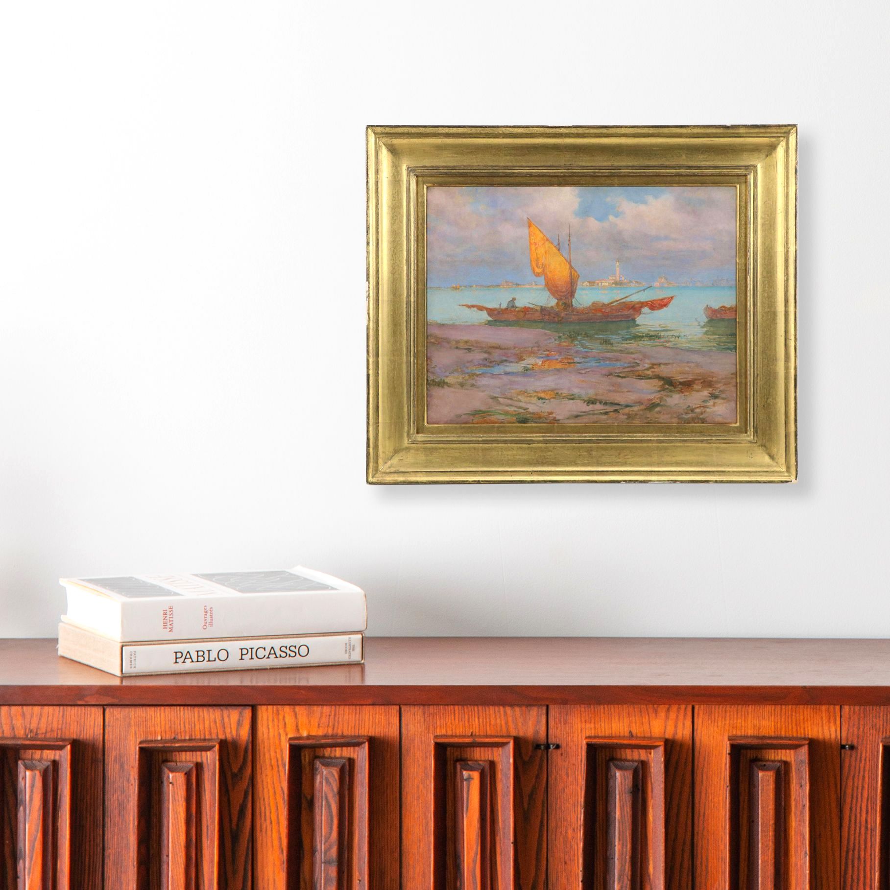 Antique Walter Launt Palmer Painting with View of Venice