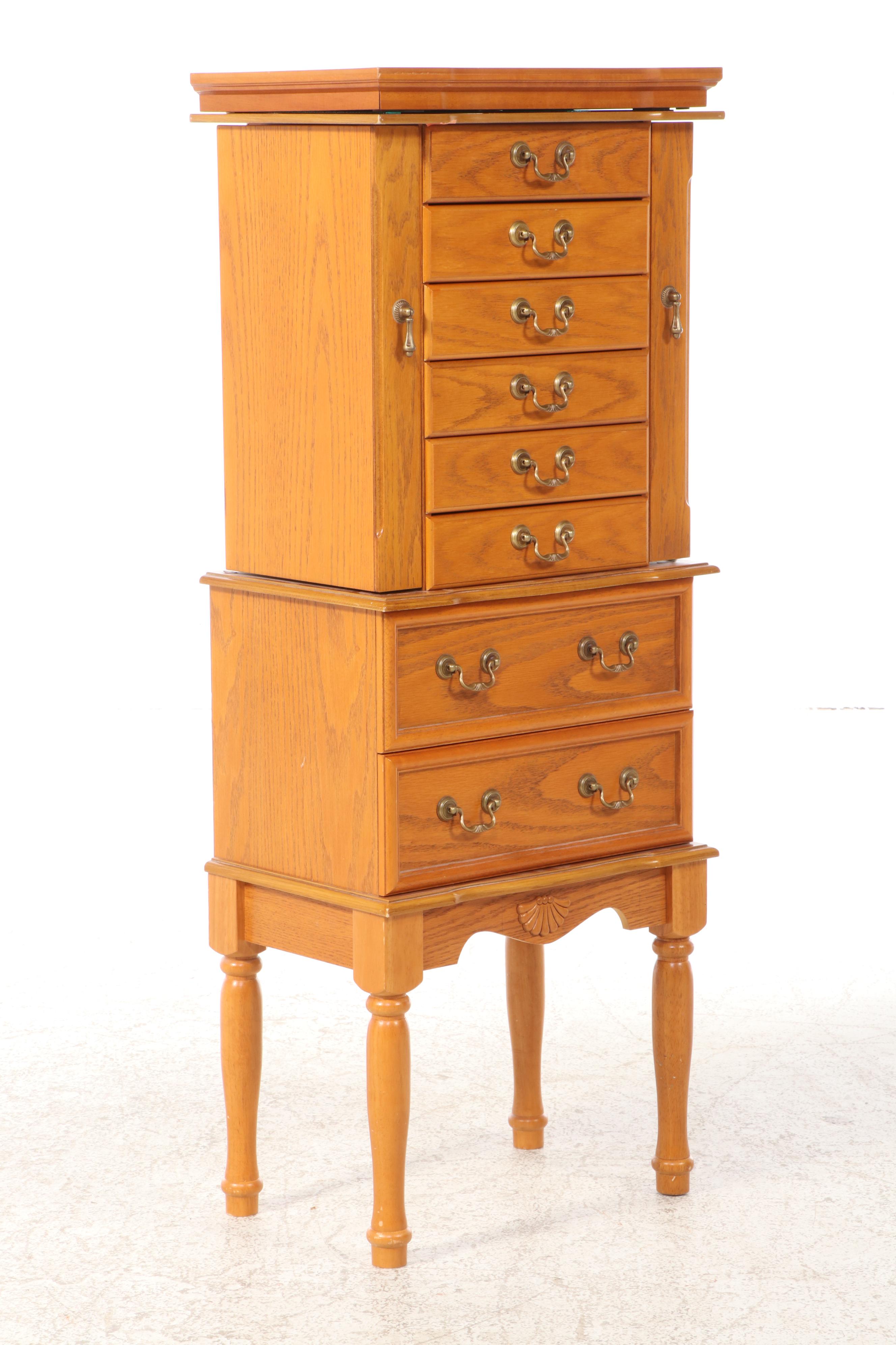 Oak Jewelry Armoire