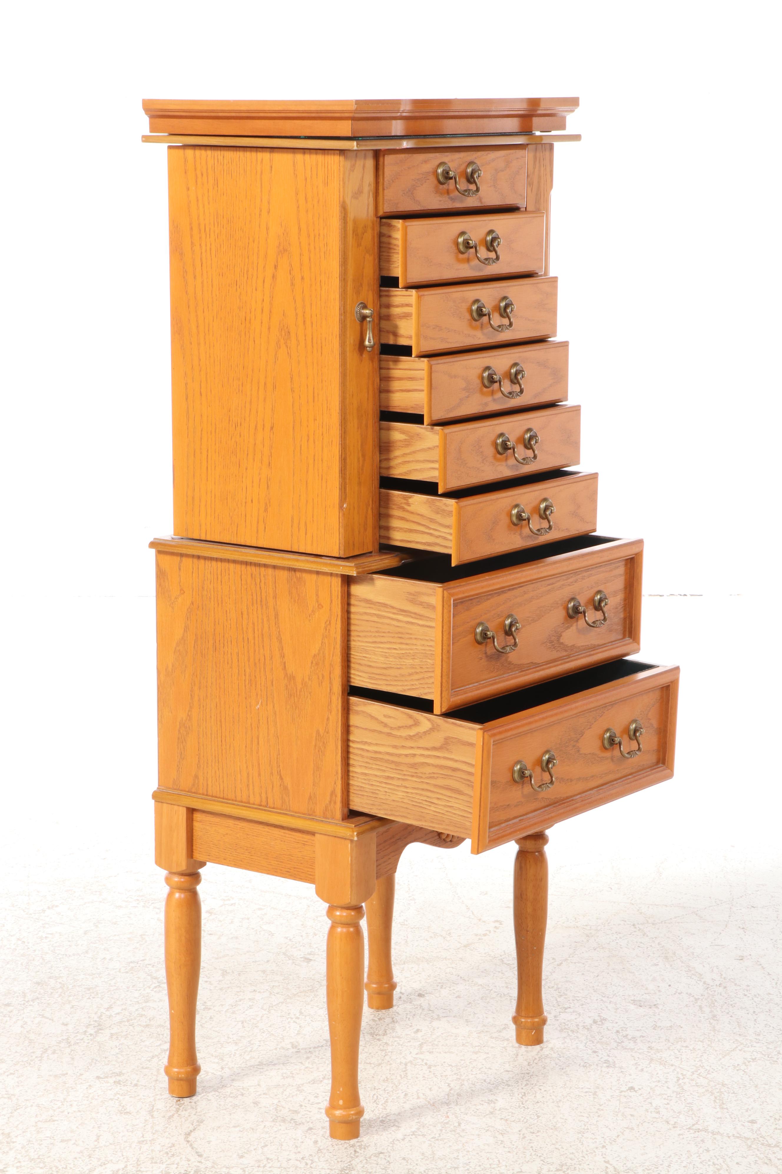 Oak Jewelry Armoire