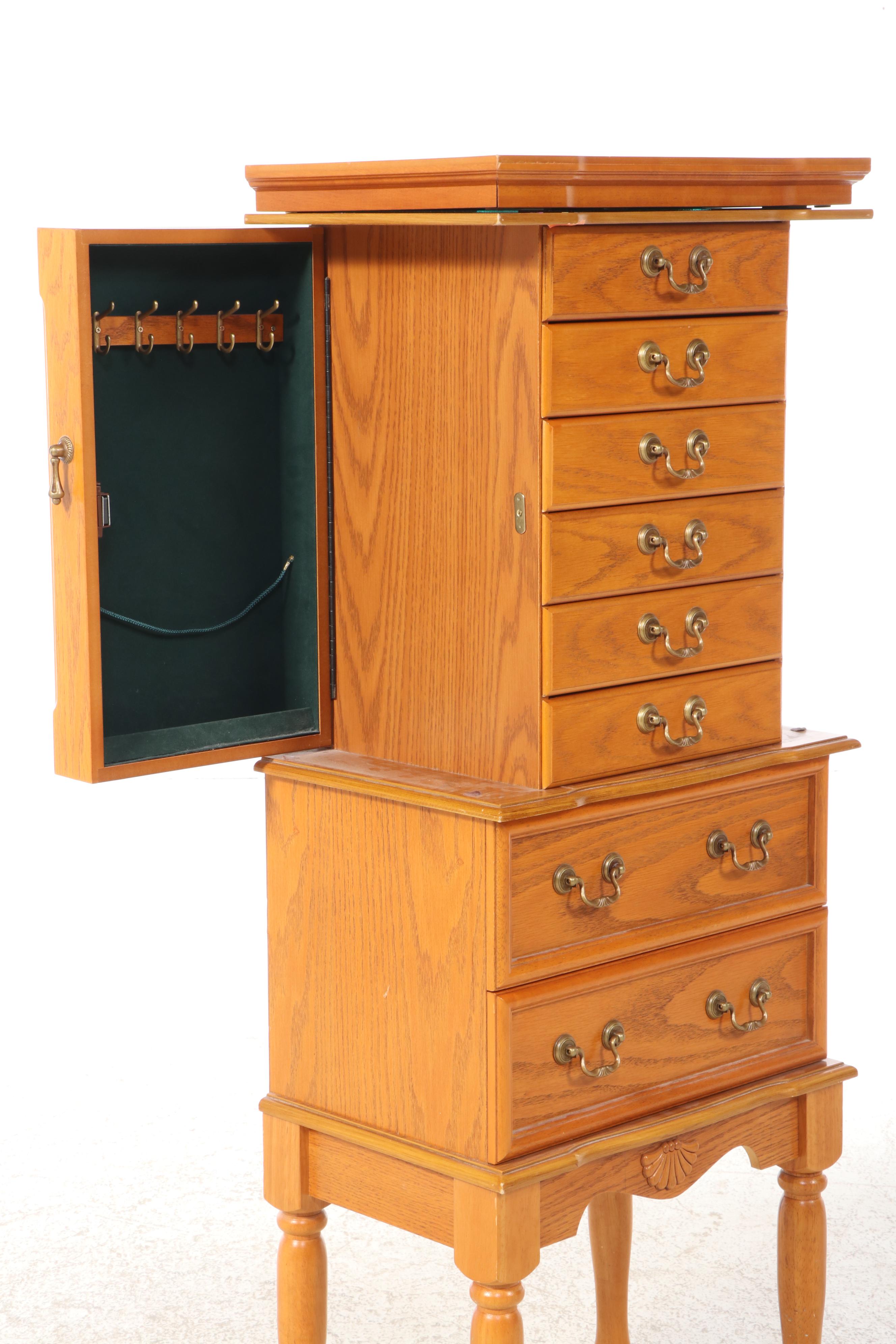 Oak Jewelry Armoire