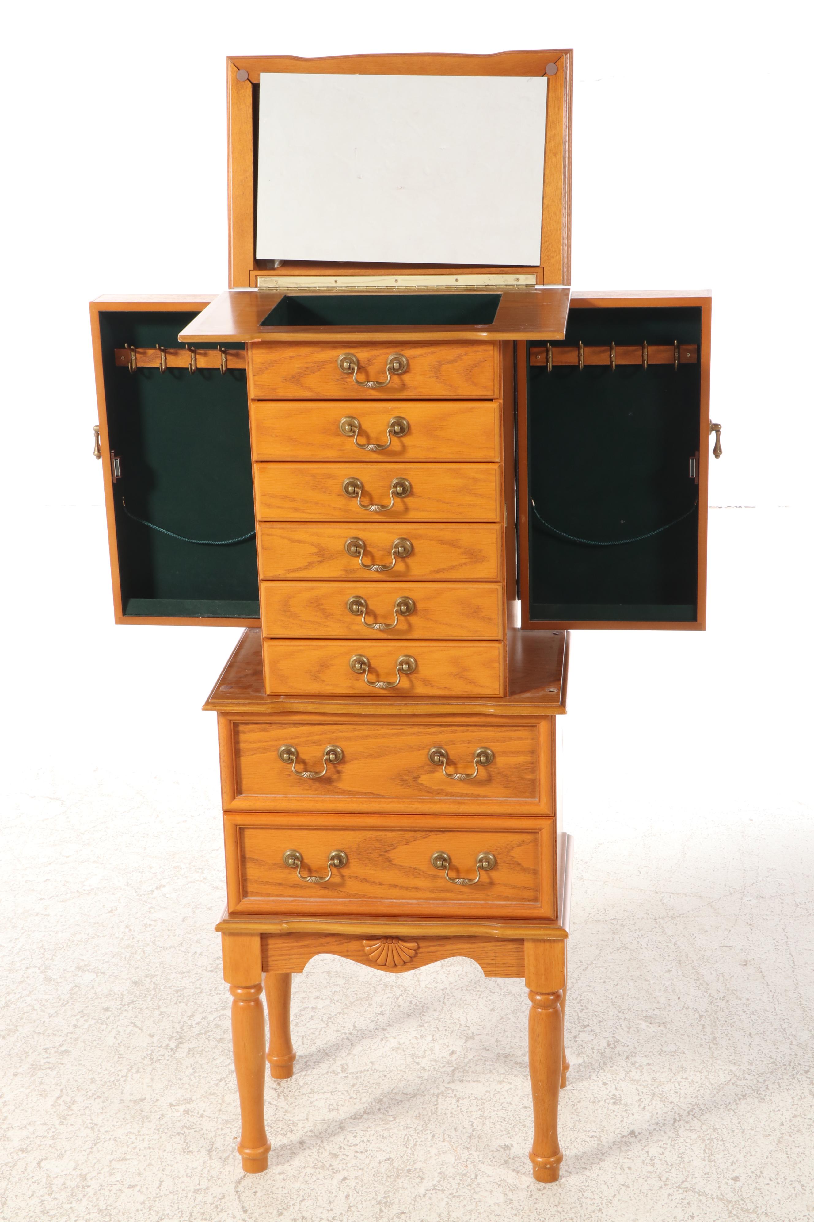 Oak Jewelry Armoire