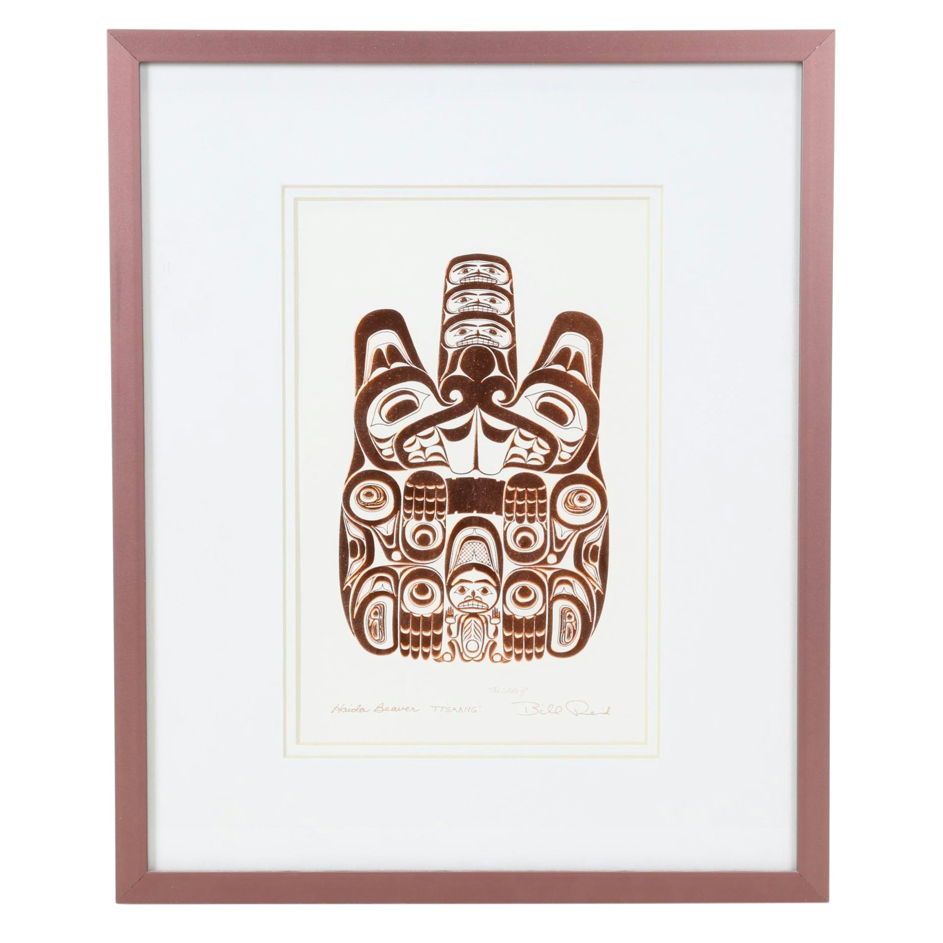 Copper Foil Embossed Relief Print After Bill Reid "Ttsaang," 21st Century