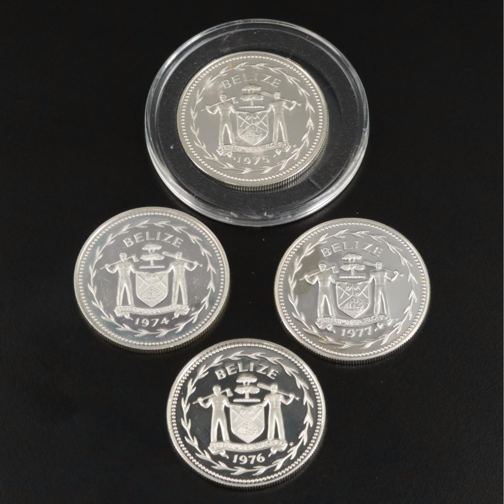 Collection of Four Belize One Dollar Sterling Silver Proofs
