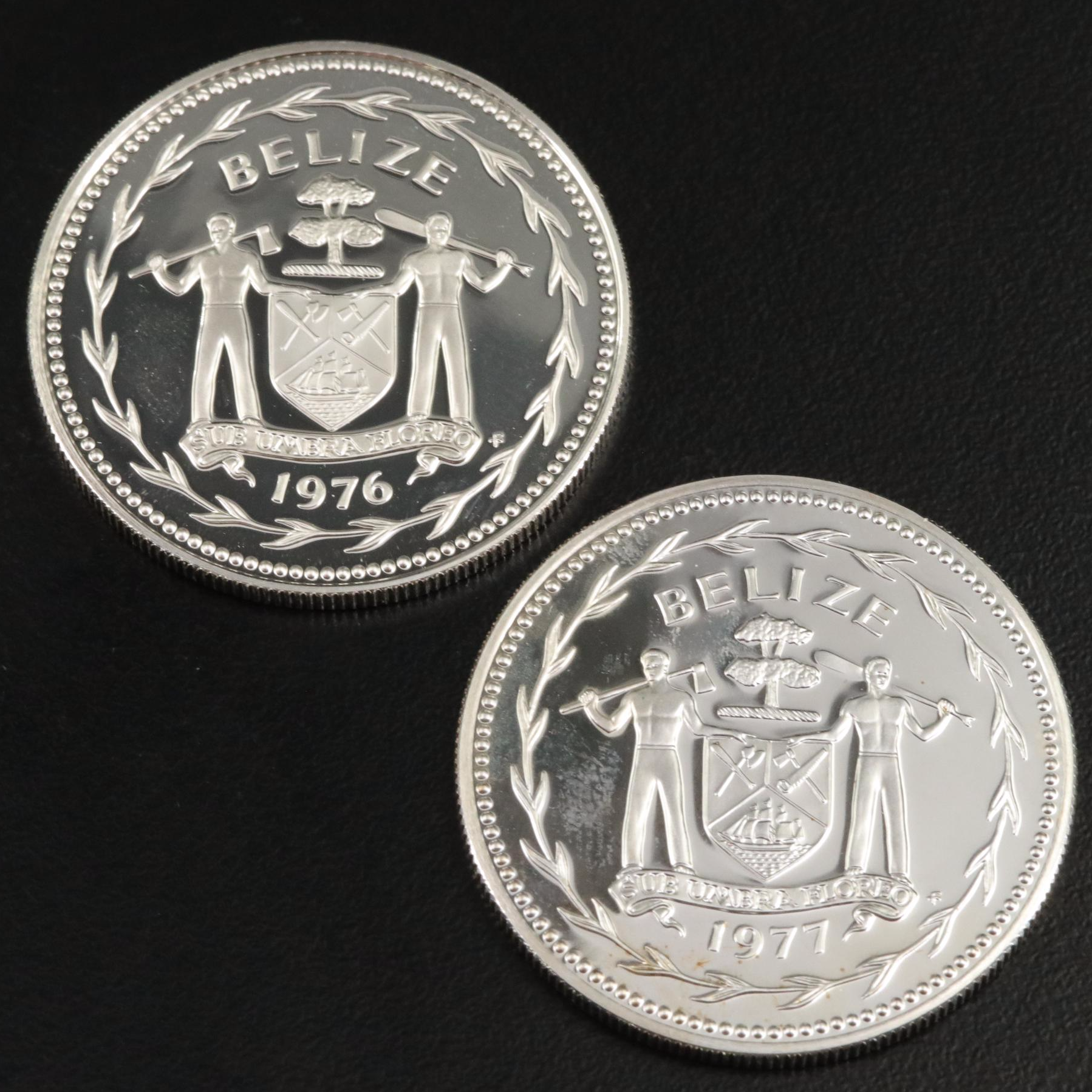 Collection of Four Belize One Dollar Sterling Silver Proofs