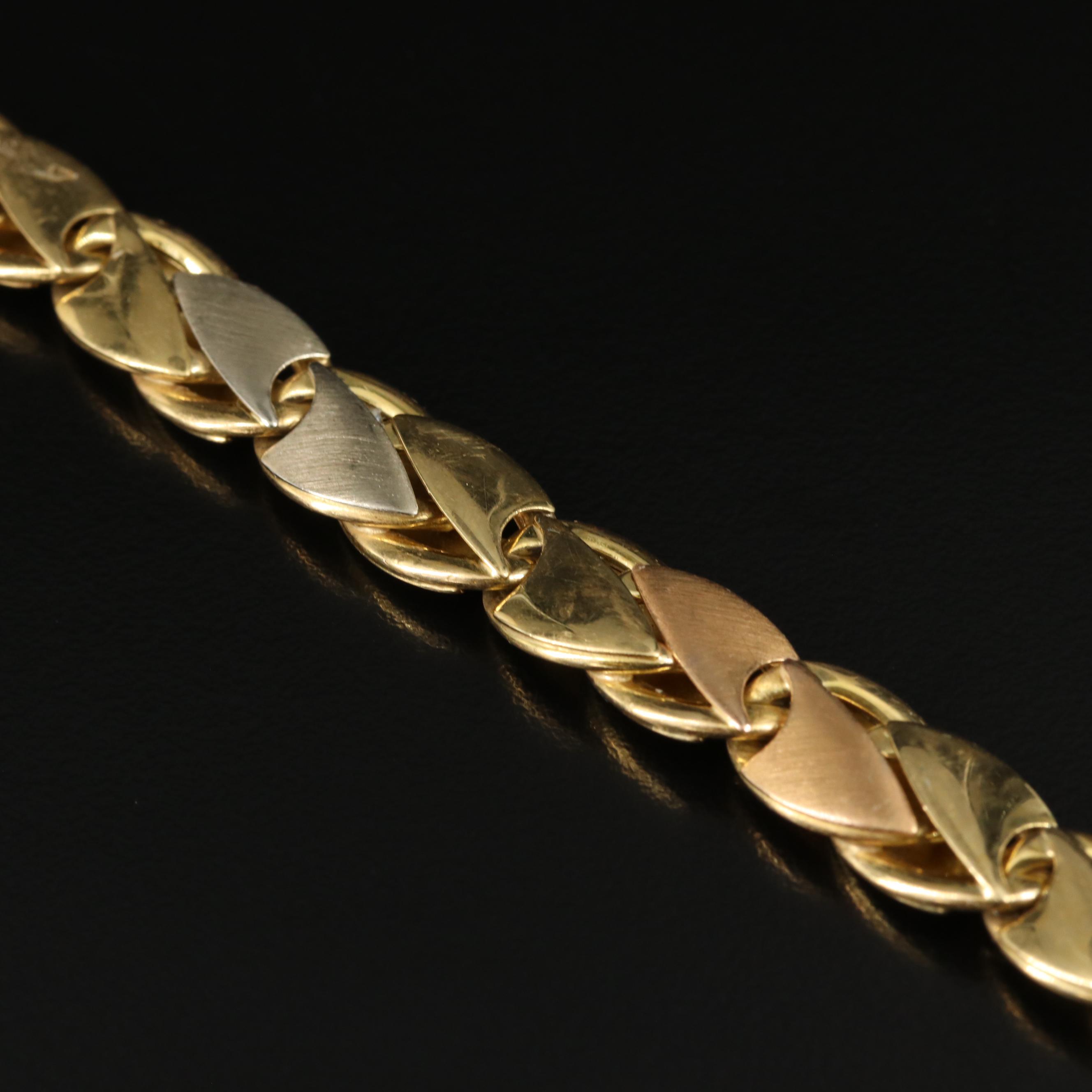 Italian 18K Tri-Color Bracelet