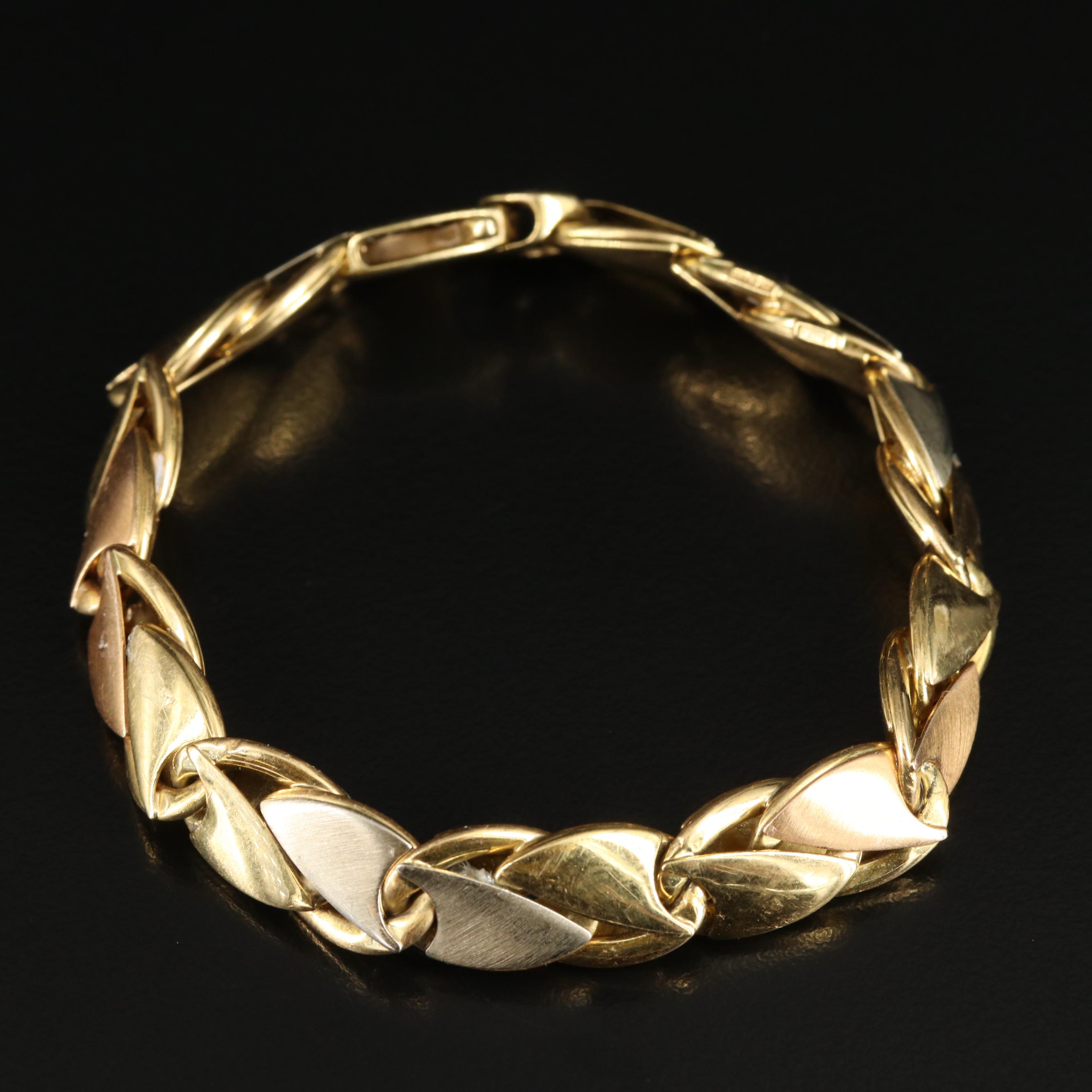 Italian 18K Tri-Color Bracelet