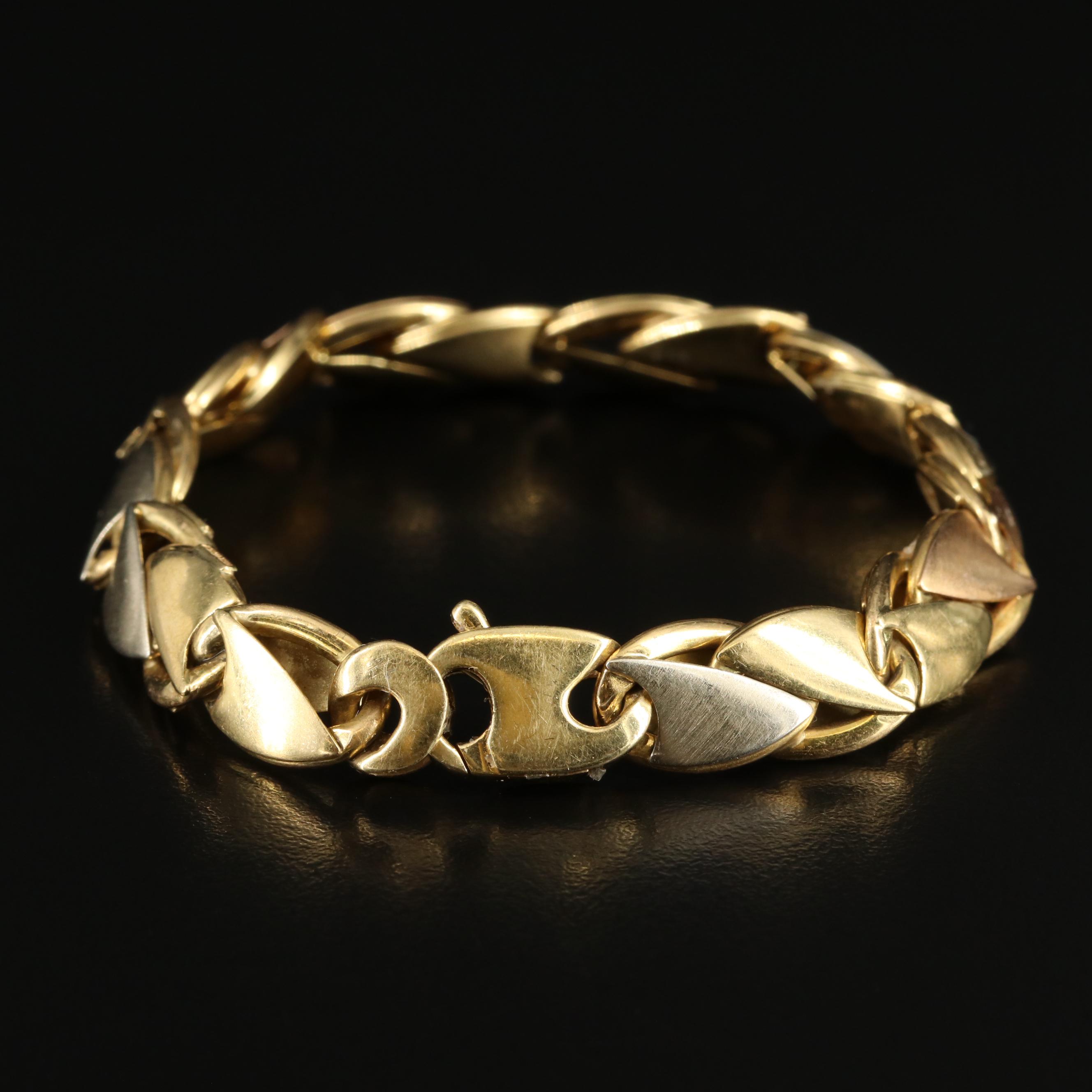 Italian 18K Tri-Color Bracelet