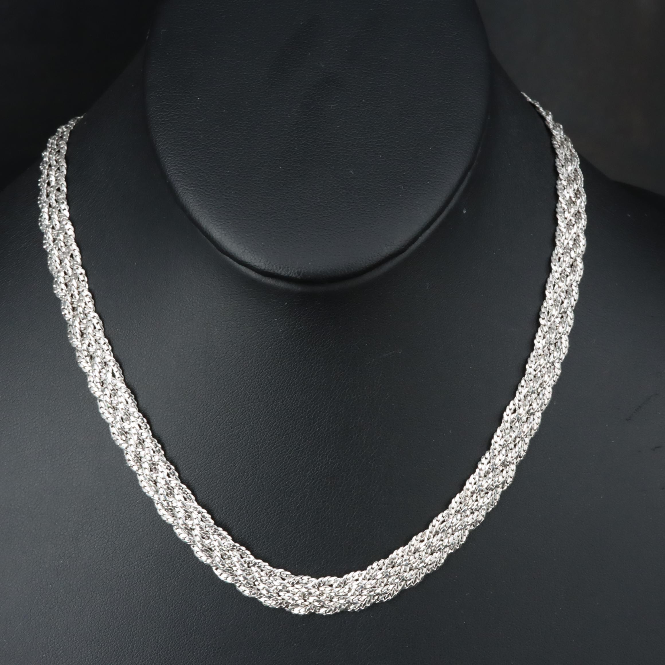 Sterling Braided Chain Necklace