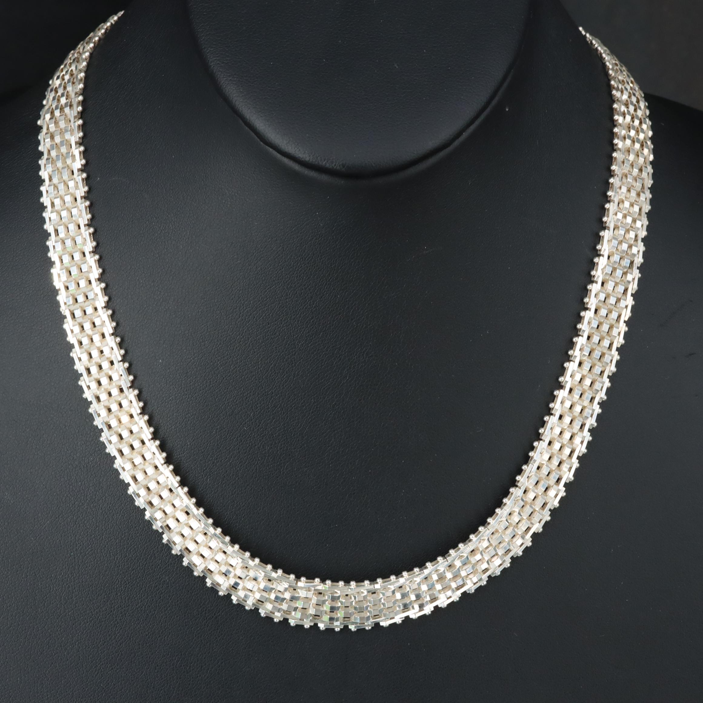 Italian Milor Sterling Panther Chain Necklace EBTH