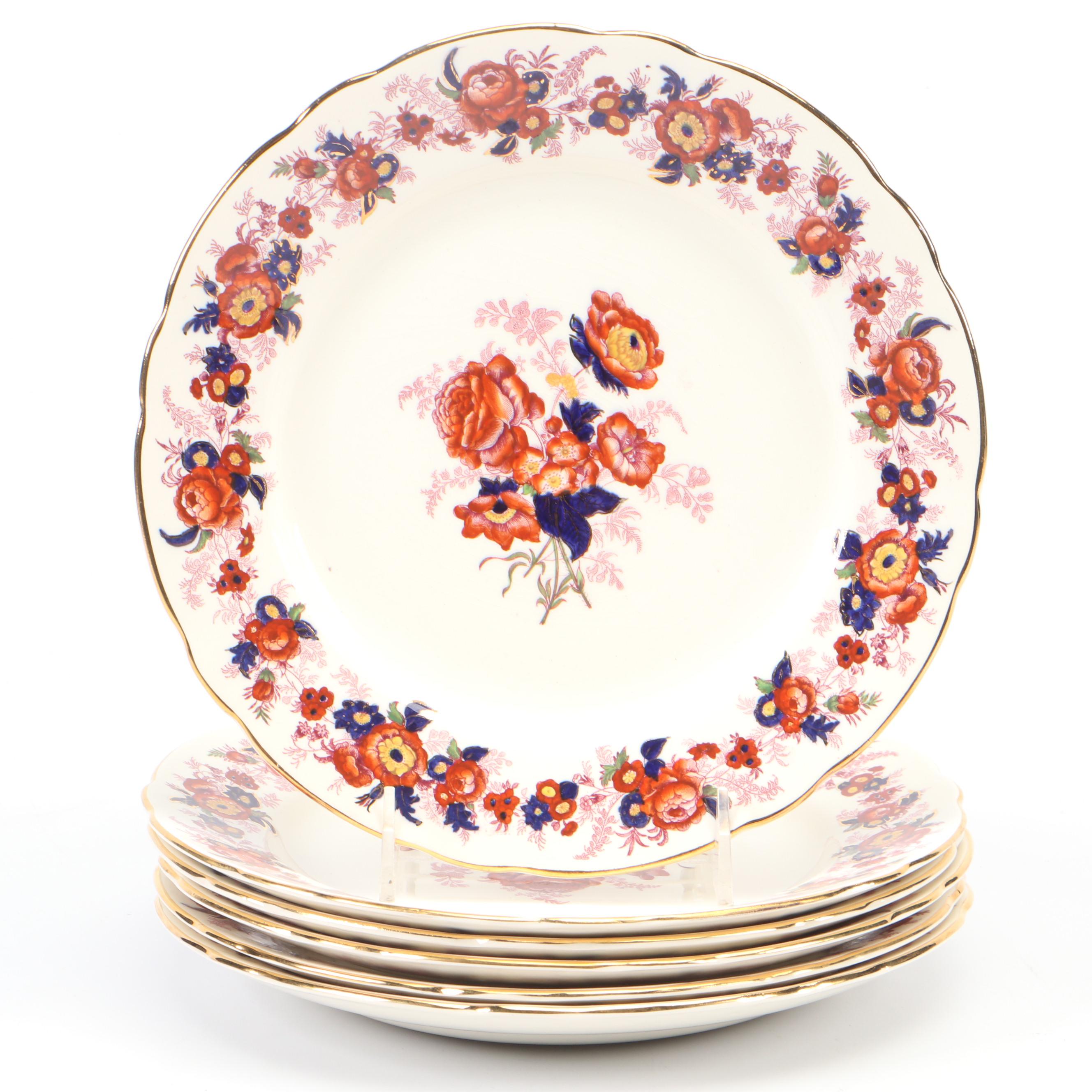 Royal Cauldon English Earthenware "Majestic" Dinner Plates, Early to Mid-20th C.