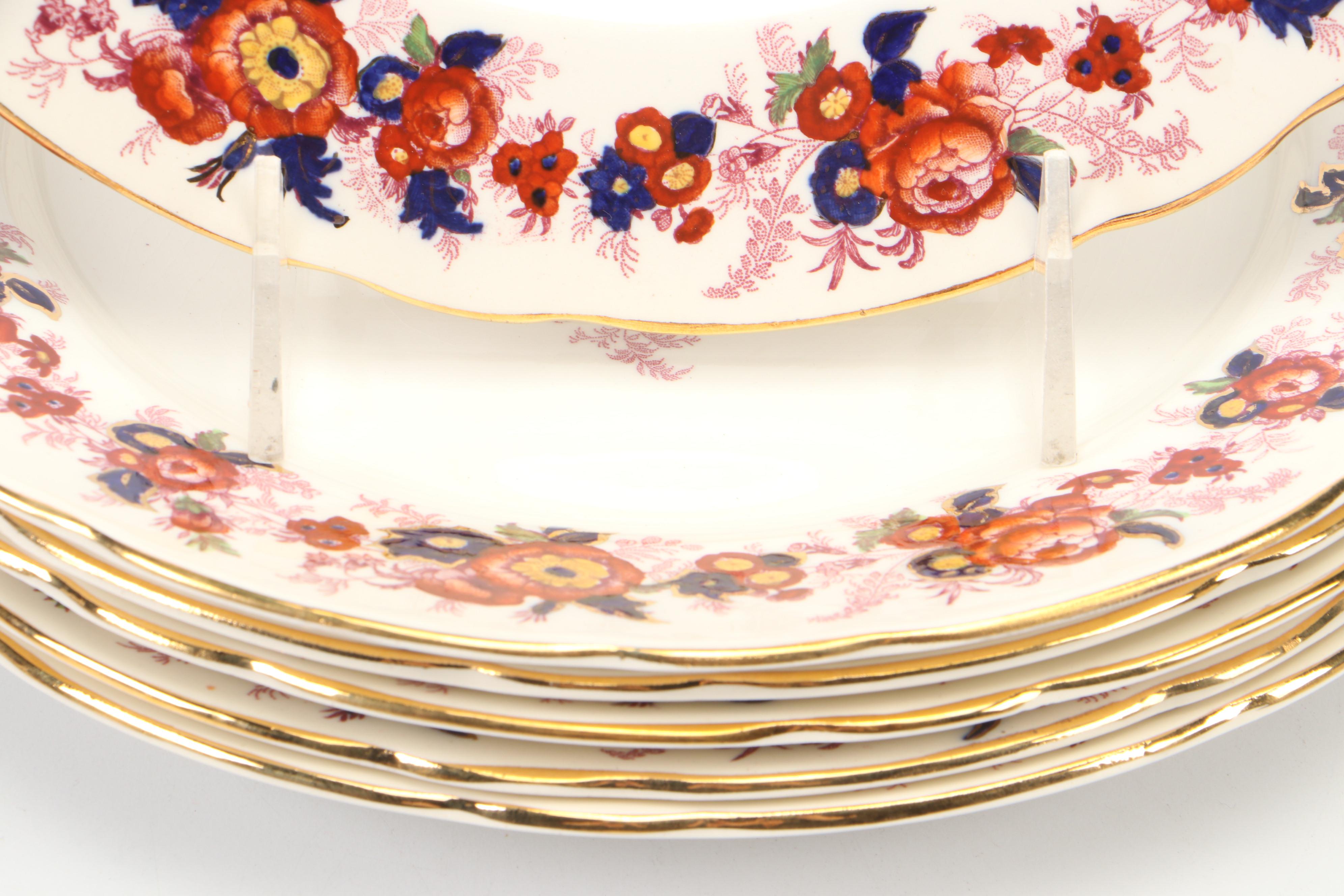 Royal Cauldon English Earthenware "Majestic" Dinner Plates, Early to Mid-20th C.