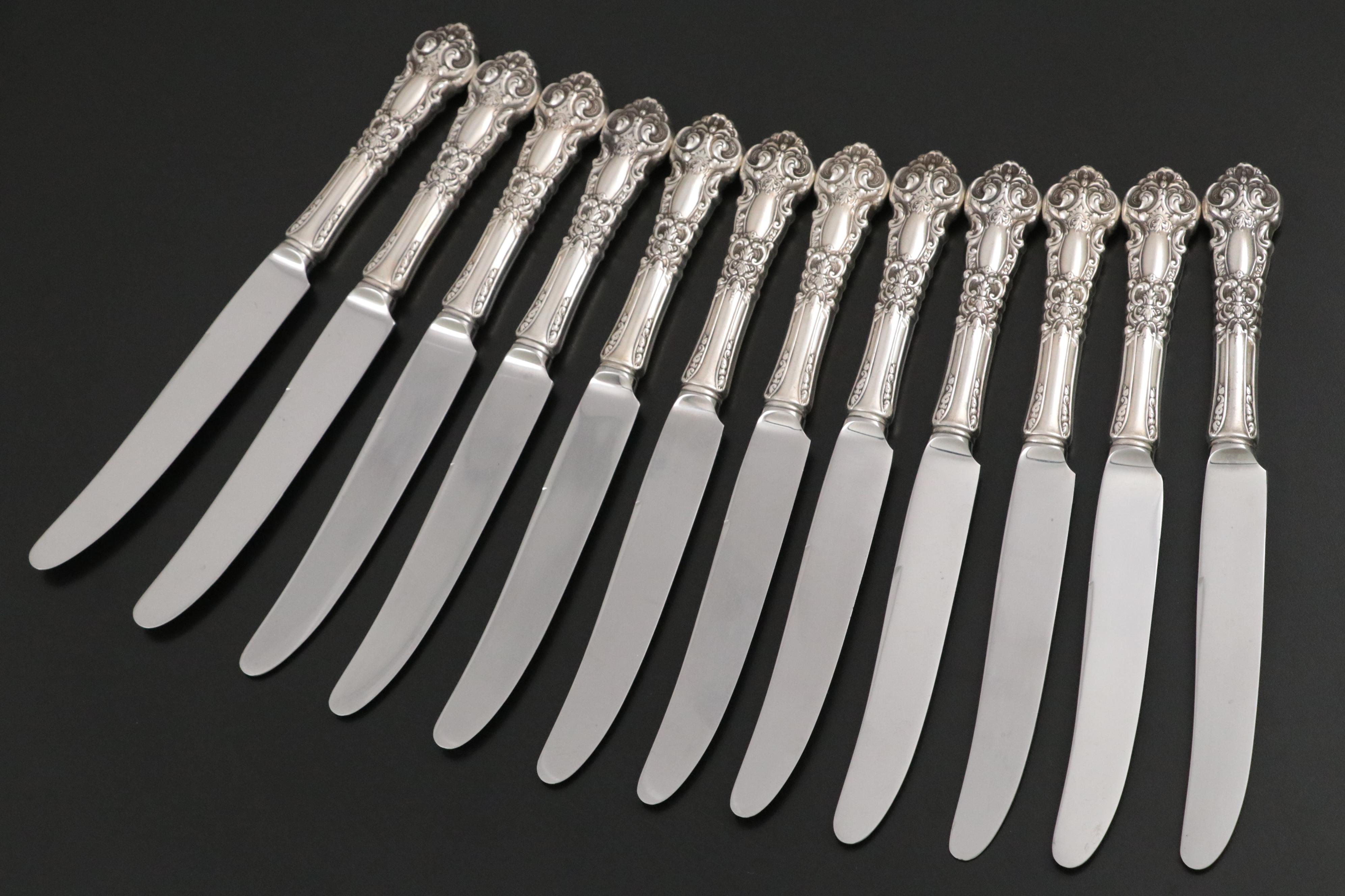 Reed & Barton "French Renaissance" Sterling Silver Handled French Hollow Knives