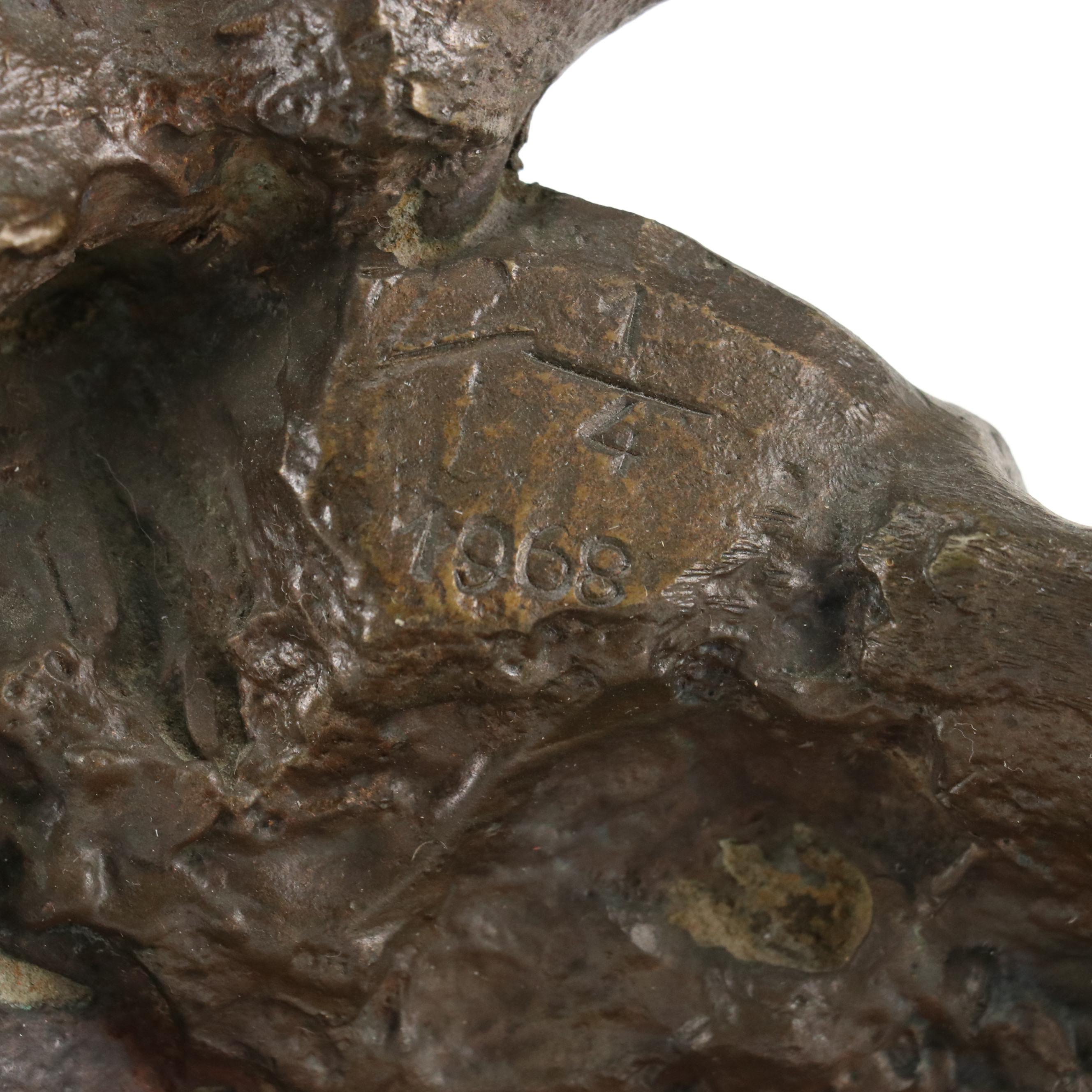 Gérard Koch Brutalist Bronze Sculpture, 1968