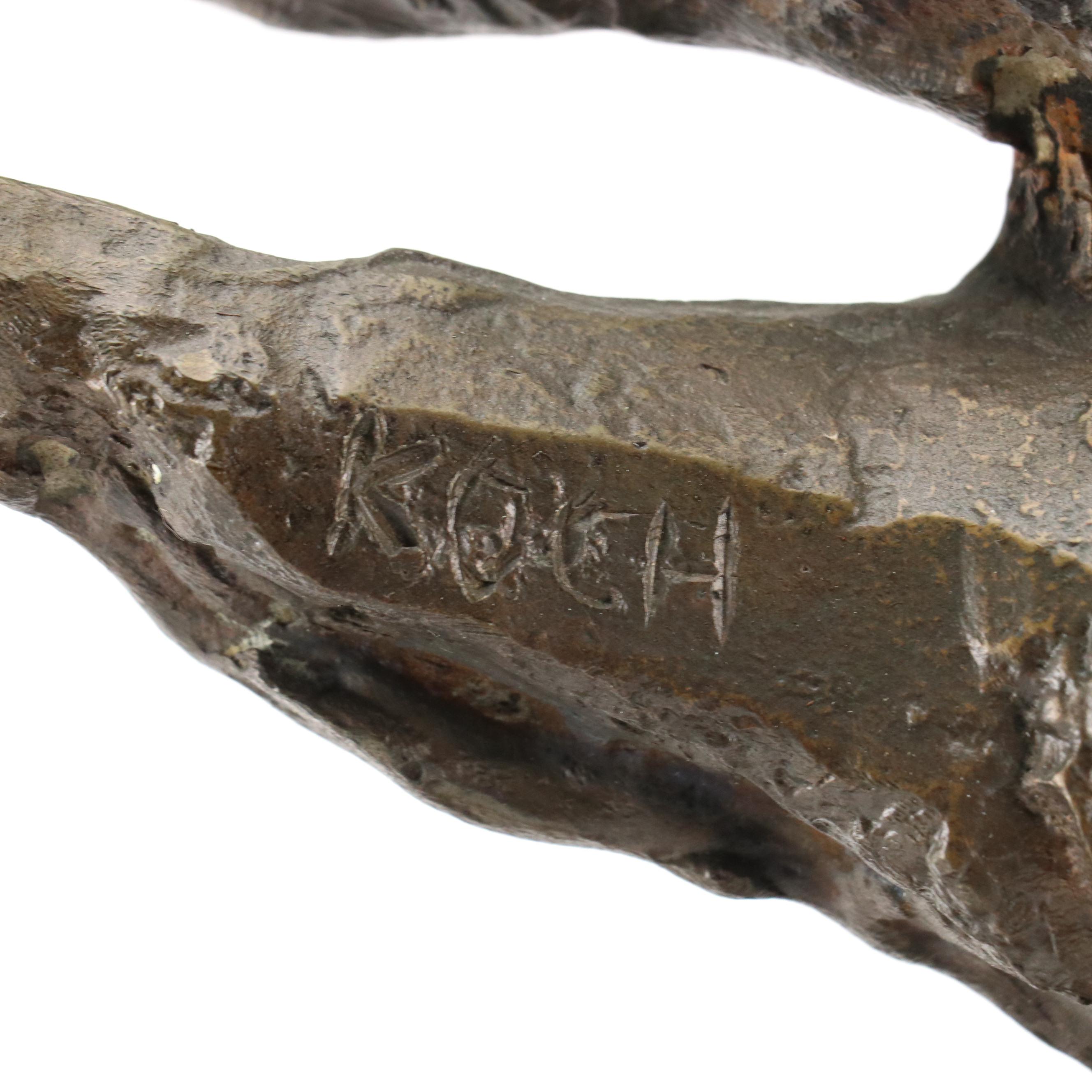 Gérard Koch Brutalist Bronze Sculpture, 1968