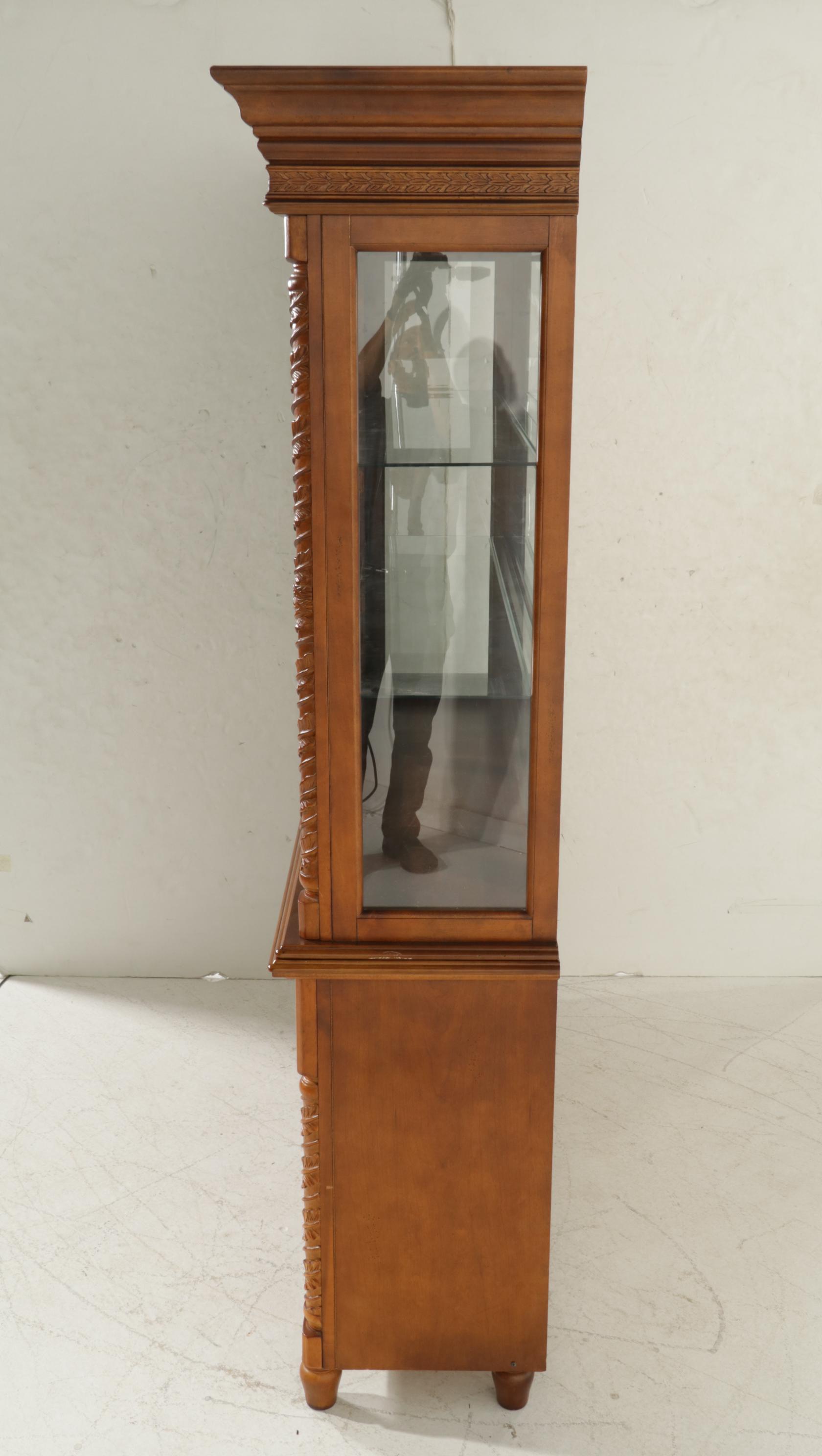 Neoclassical Style Two-Piece Buffet with Foliate Detail