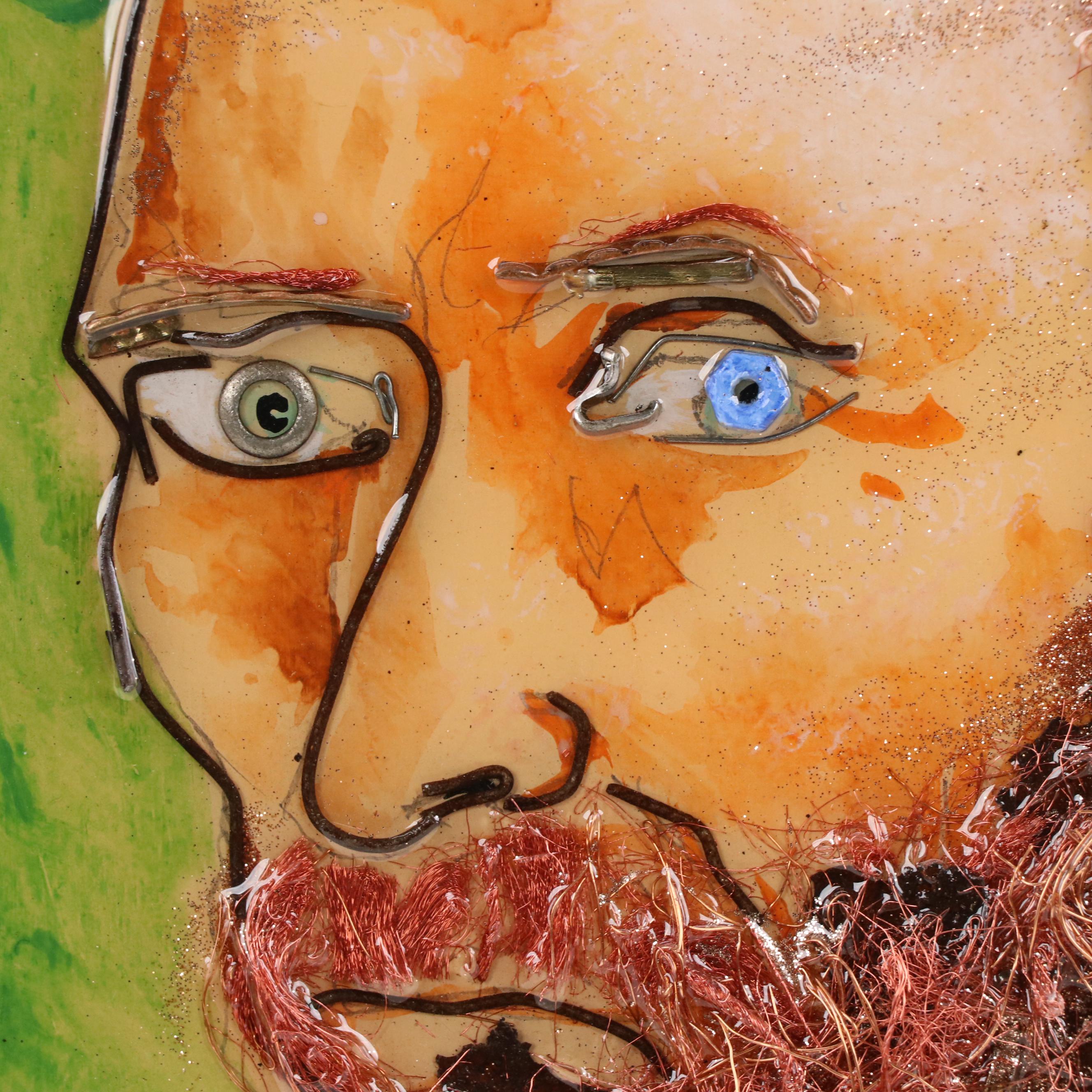 Robert McFate Mixed Media Painting of Vincent Van Gogh, 2016
