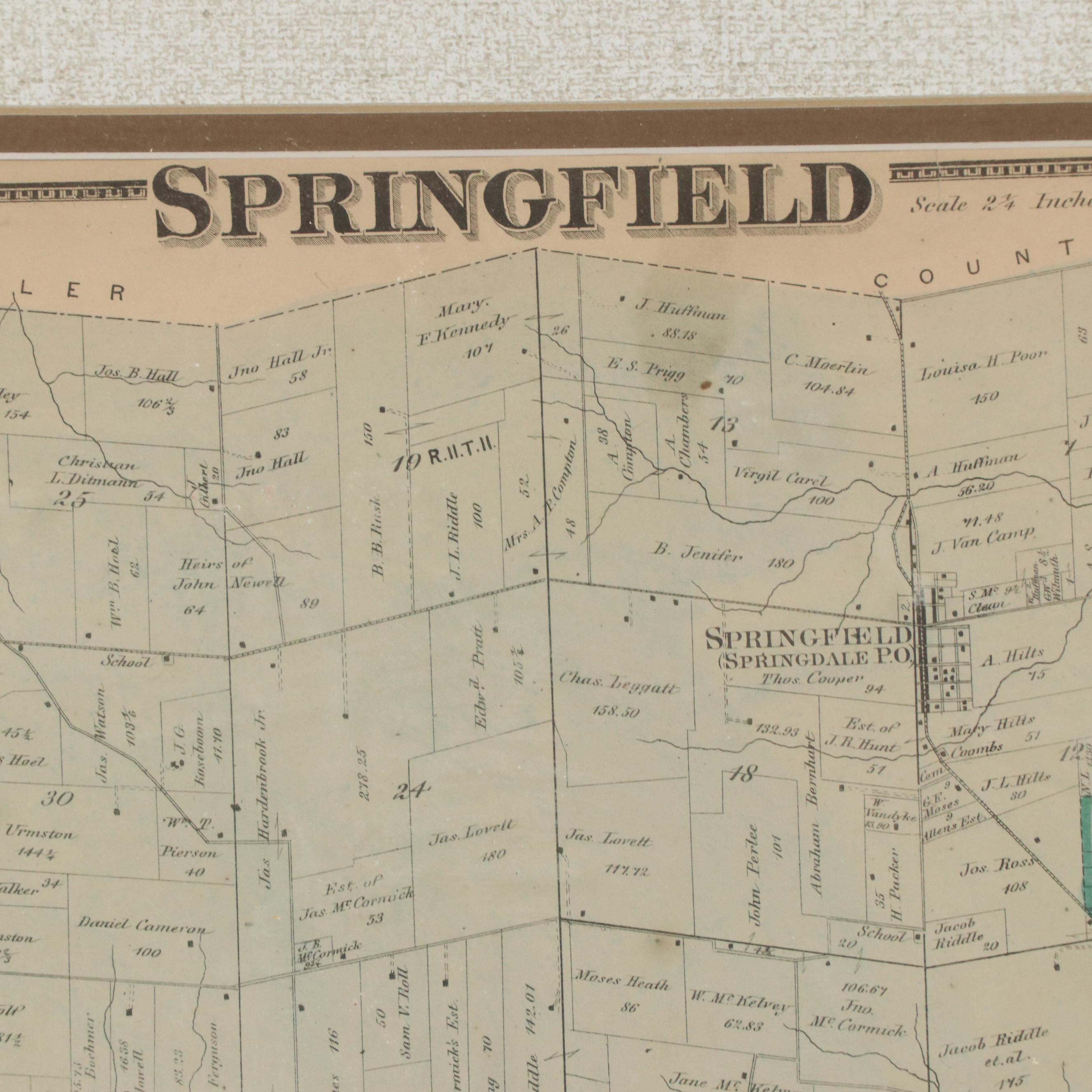 Map of Cincinnati Township "Springfield," 1869