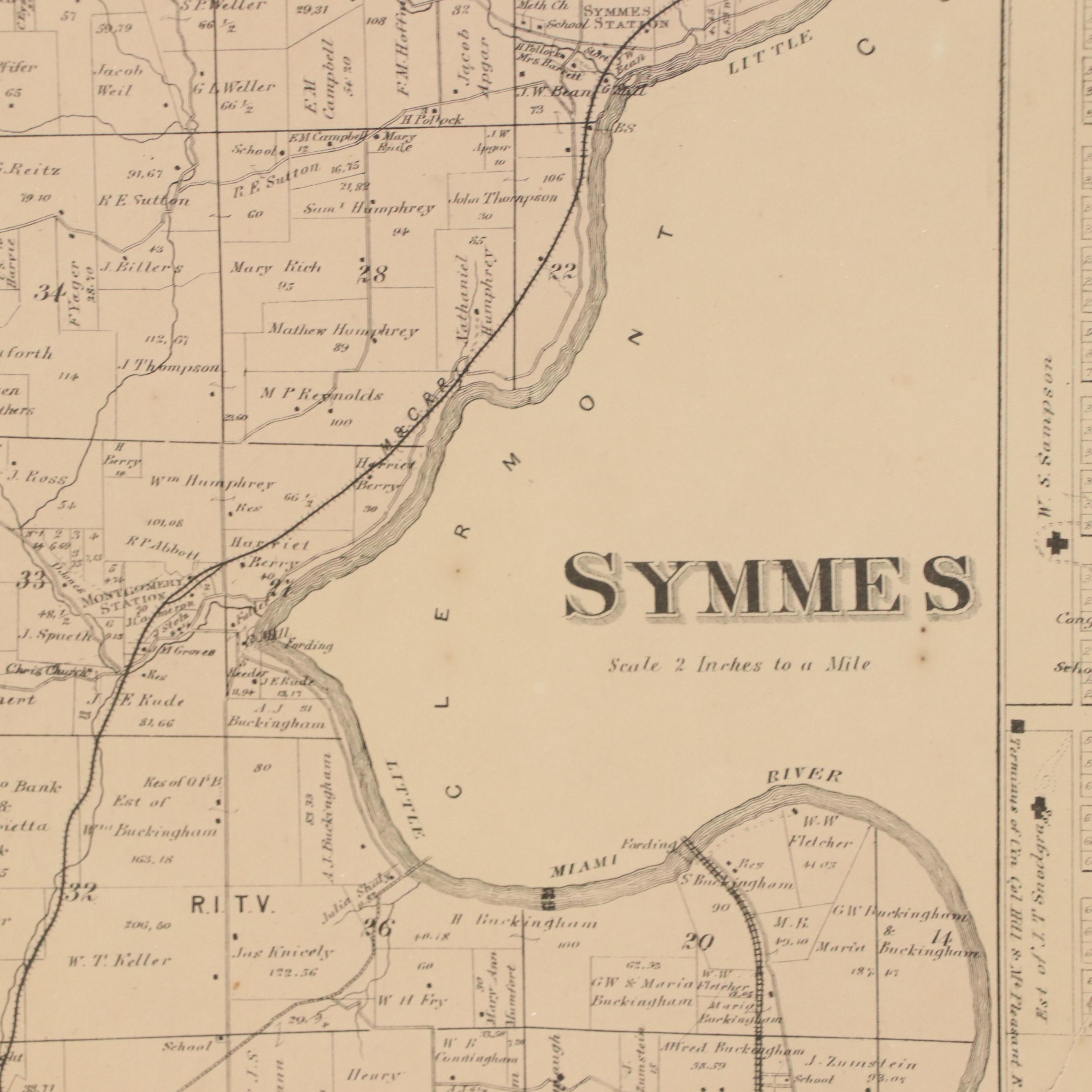 Map of Cincinnati Township "Symmes" and "Mount Pleasant," 1869