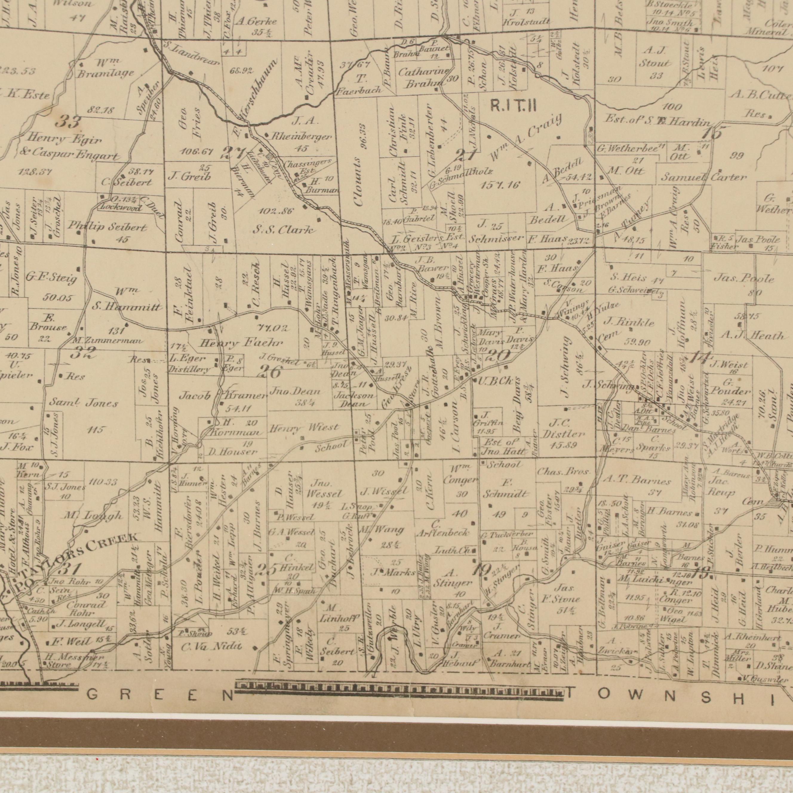Map of Cincinnati Township "Colerain," 1869