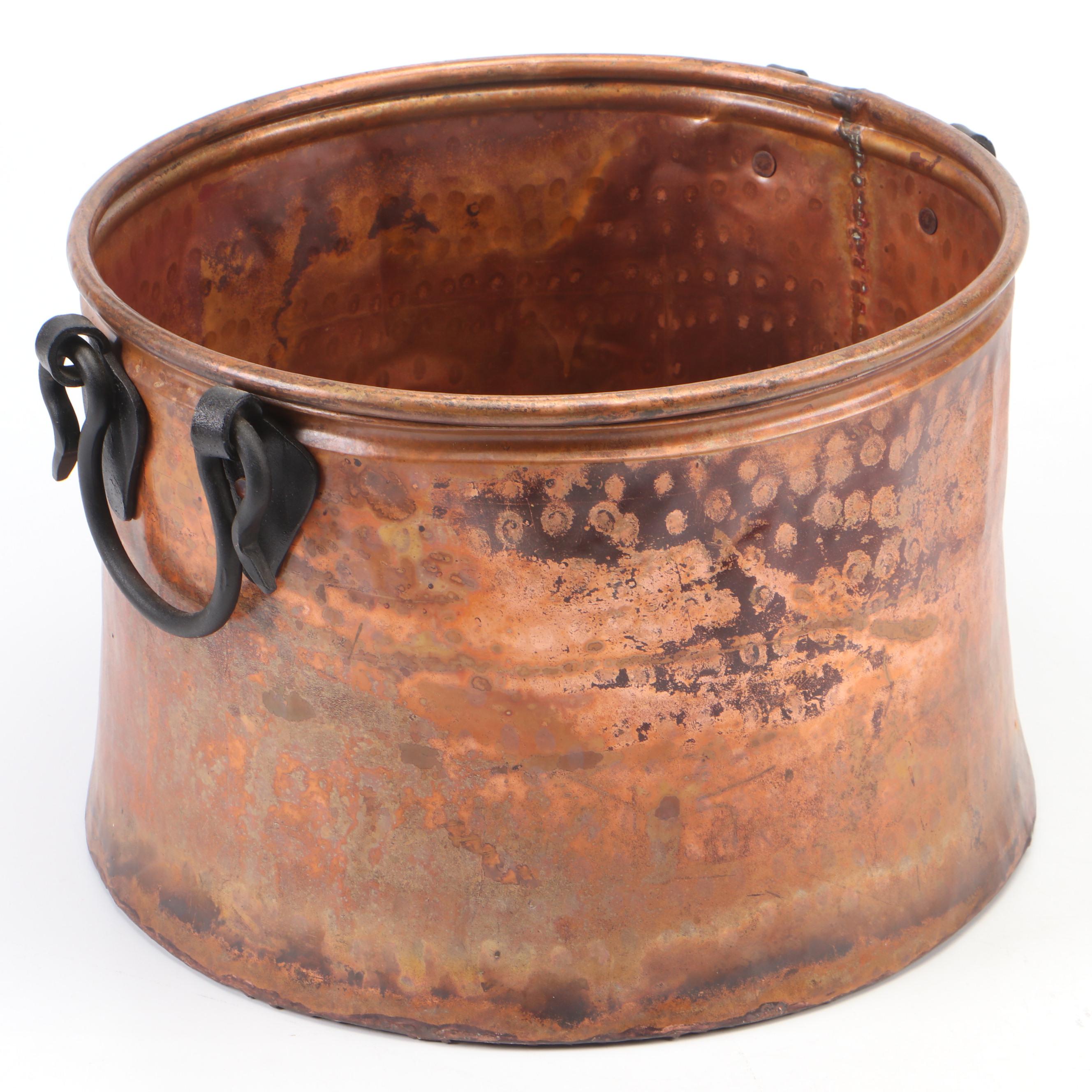 Turkish Copper Pot with Cast Iron Handles
