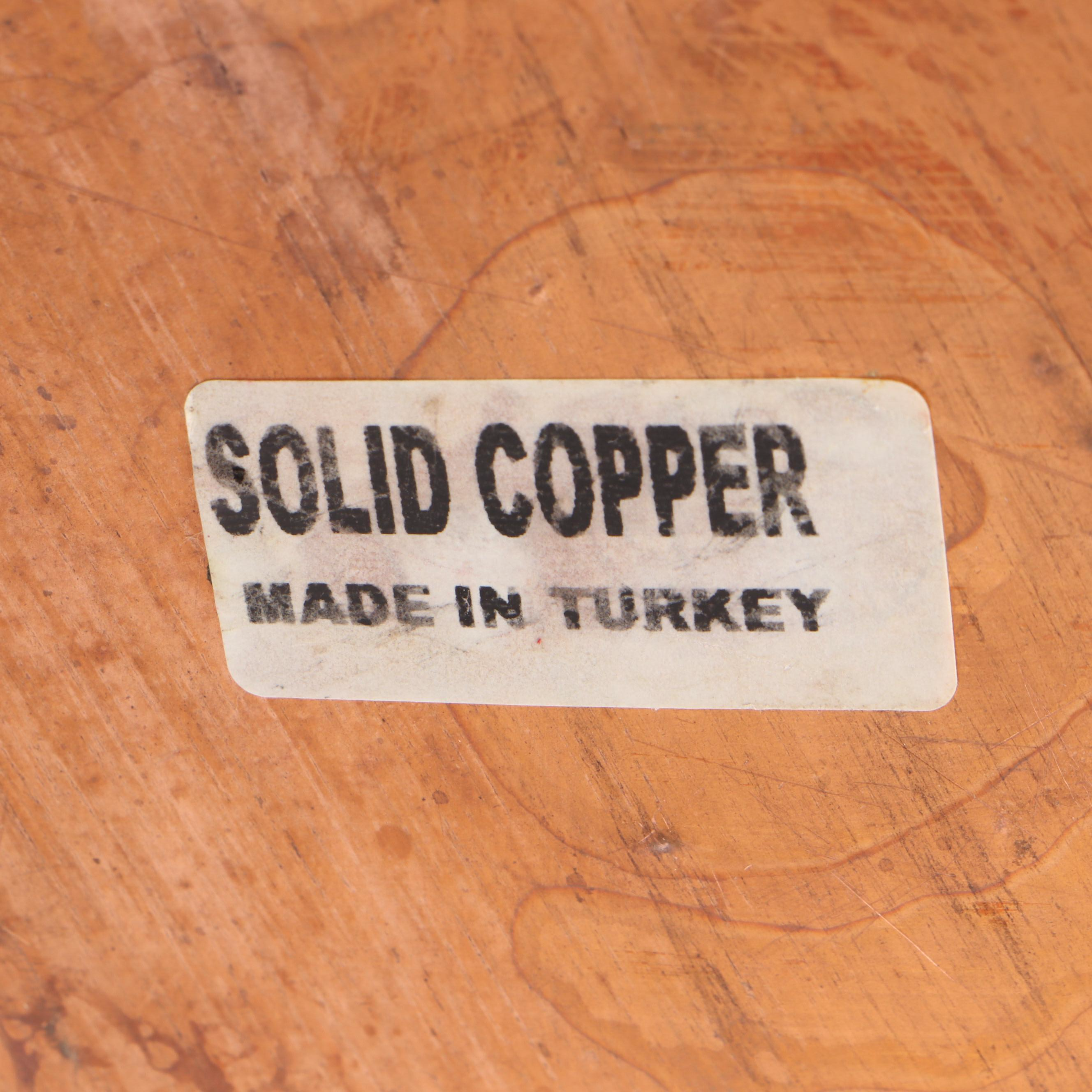 Turkish Copper Pot with Cast Iron Handles