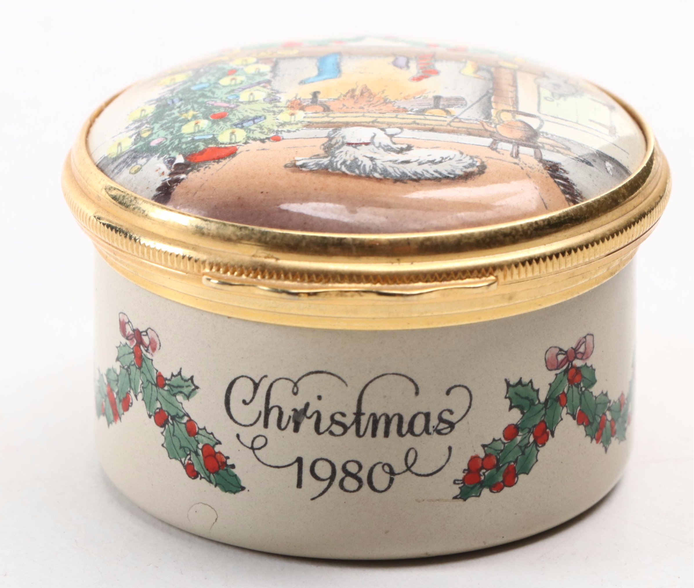 Cartier Enameled Metal Annual Christmas Boxes, 1980–1982