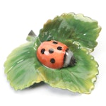 First Edition Herend "Natural Ladybug" Hand-Painted Porcelain Figurine