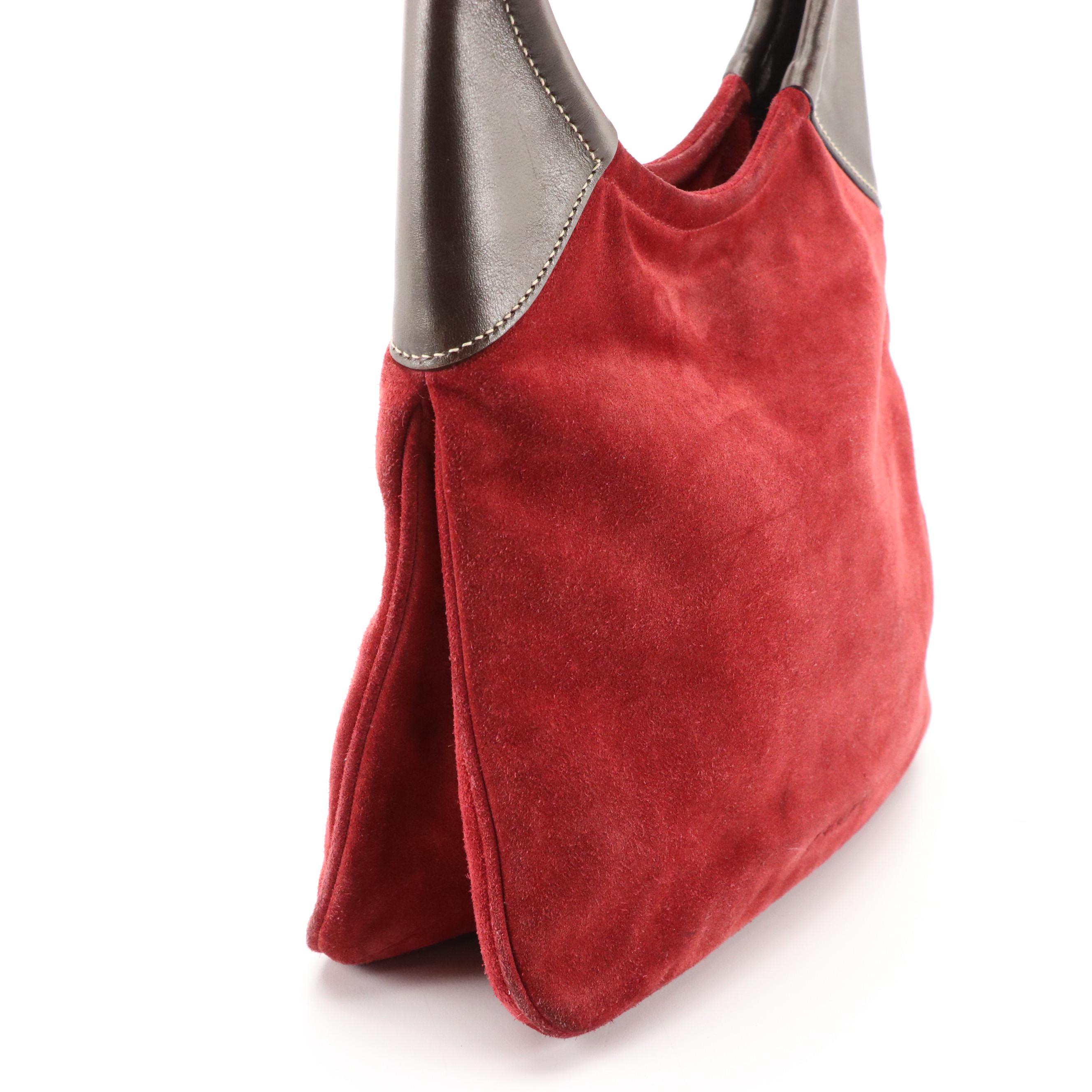 Prada Suede and Leather Shoulder Bag