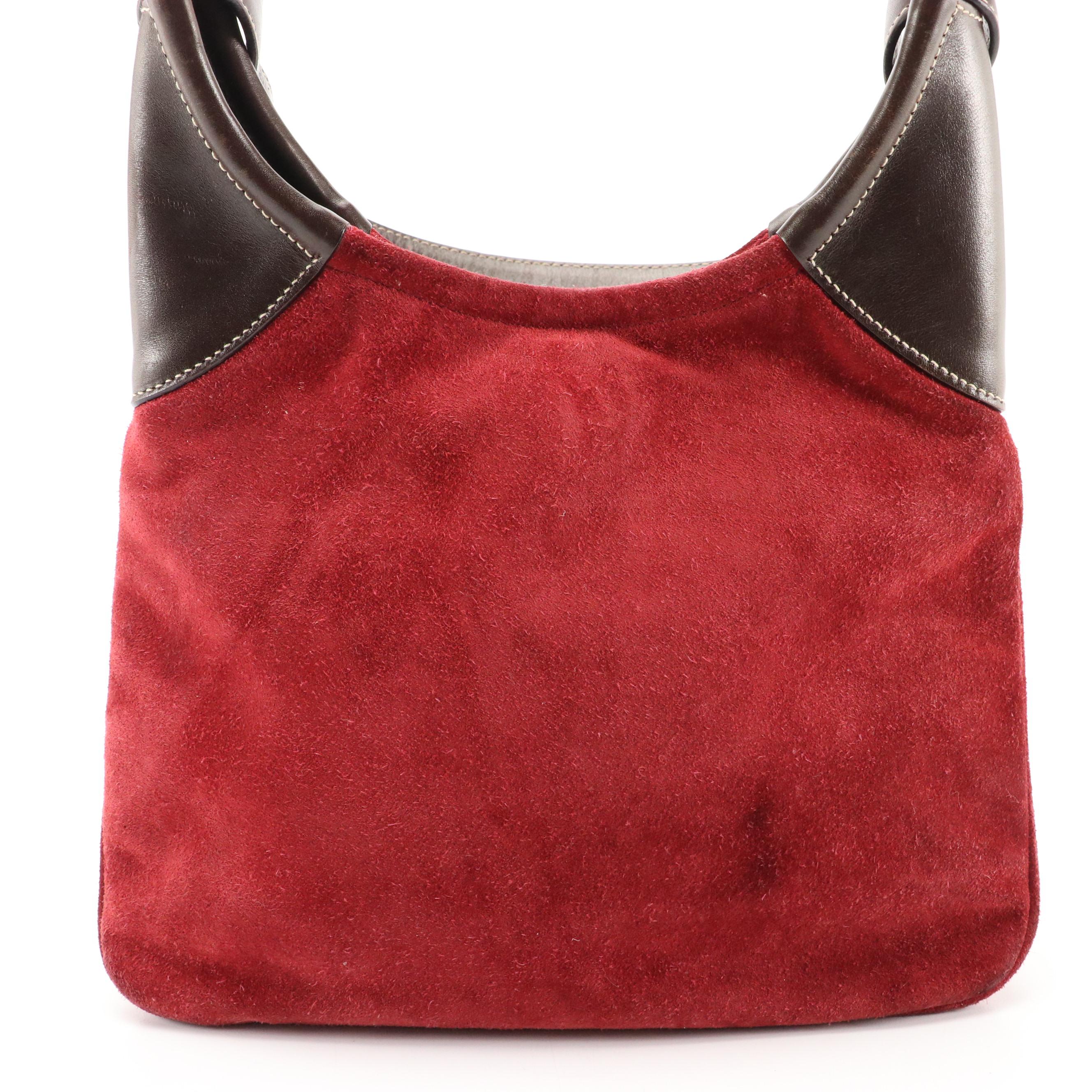 Prada Suede and Leather Shoulder Bag
