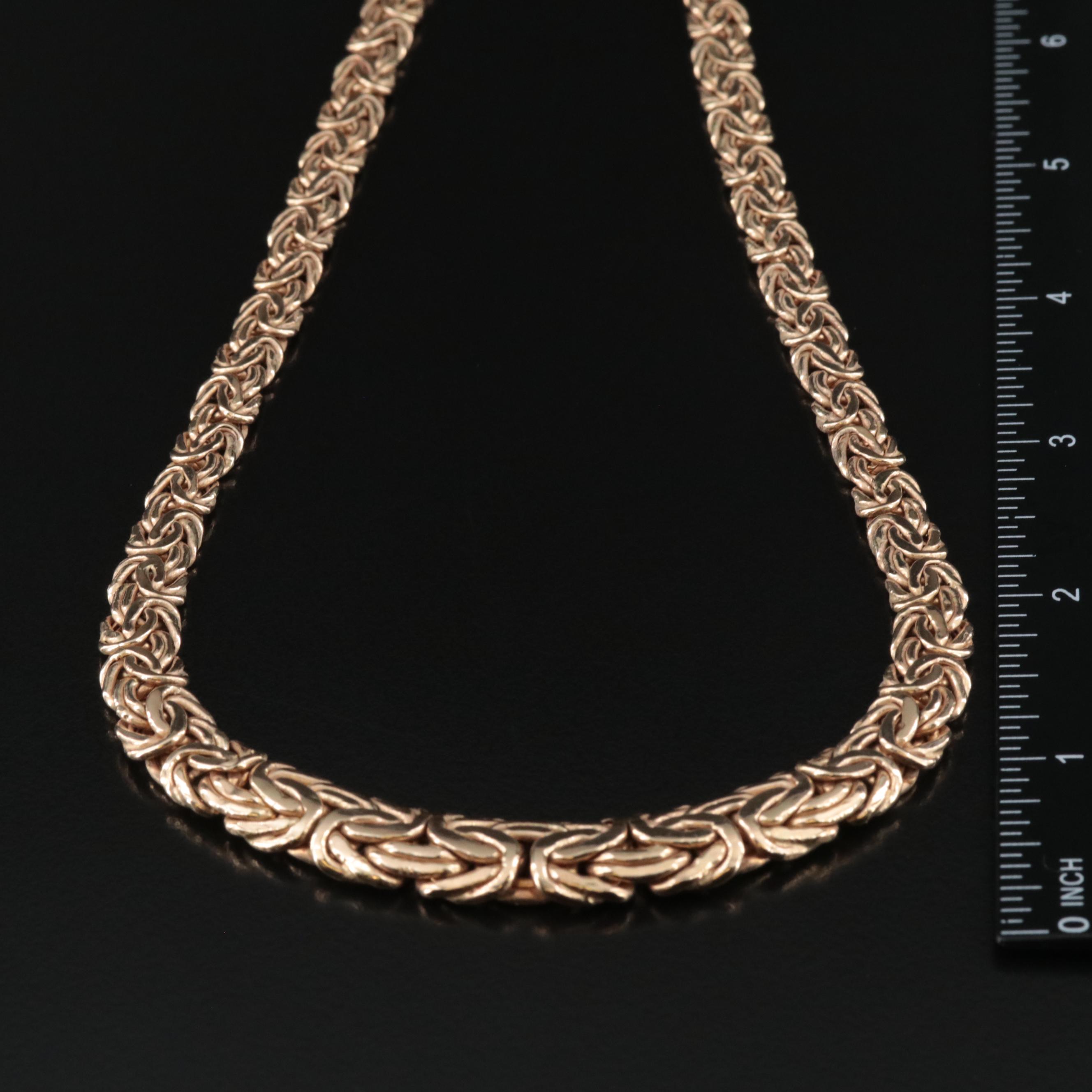14K Graduated Byzantine Chain Necklace