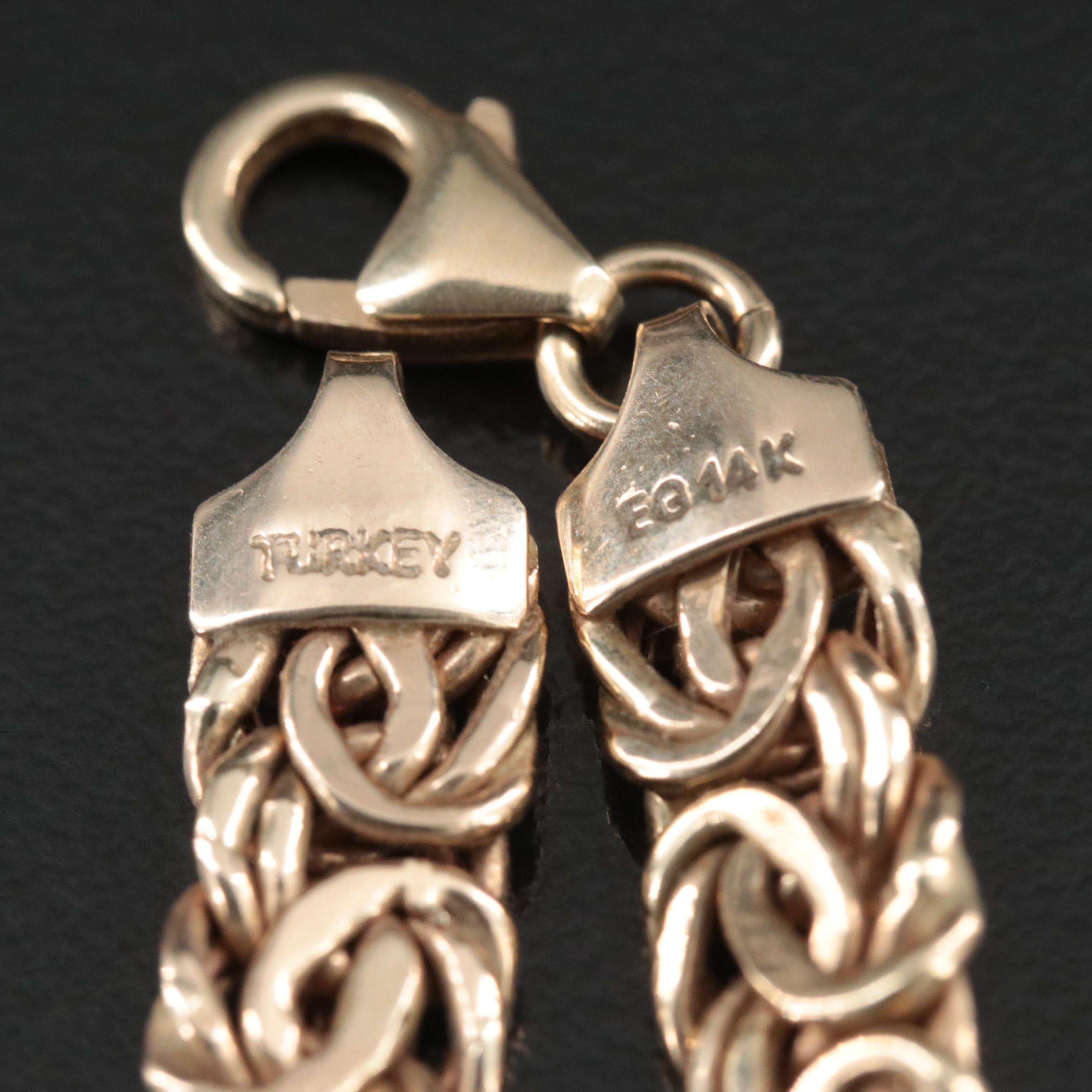 14K Graduated Byzantine Chain Necklace