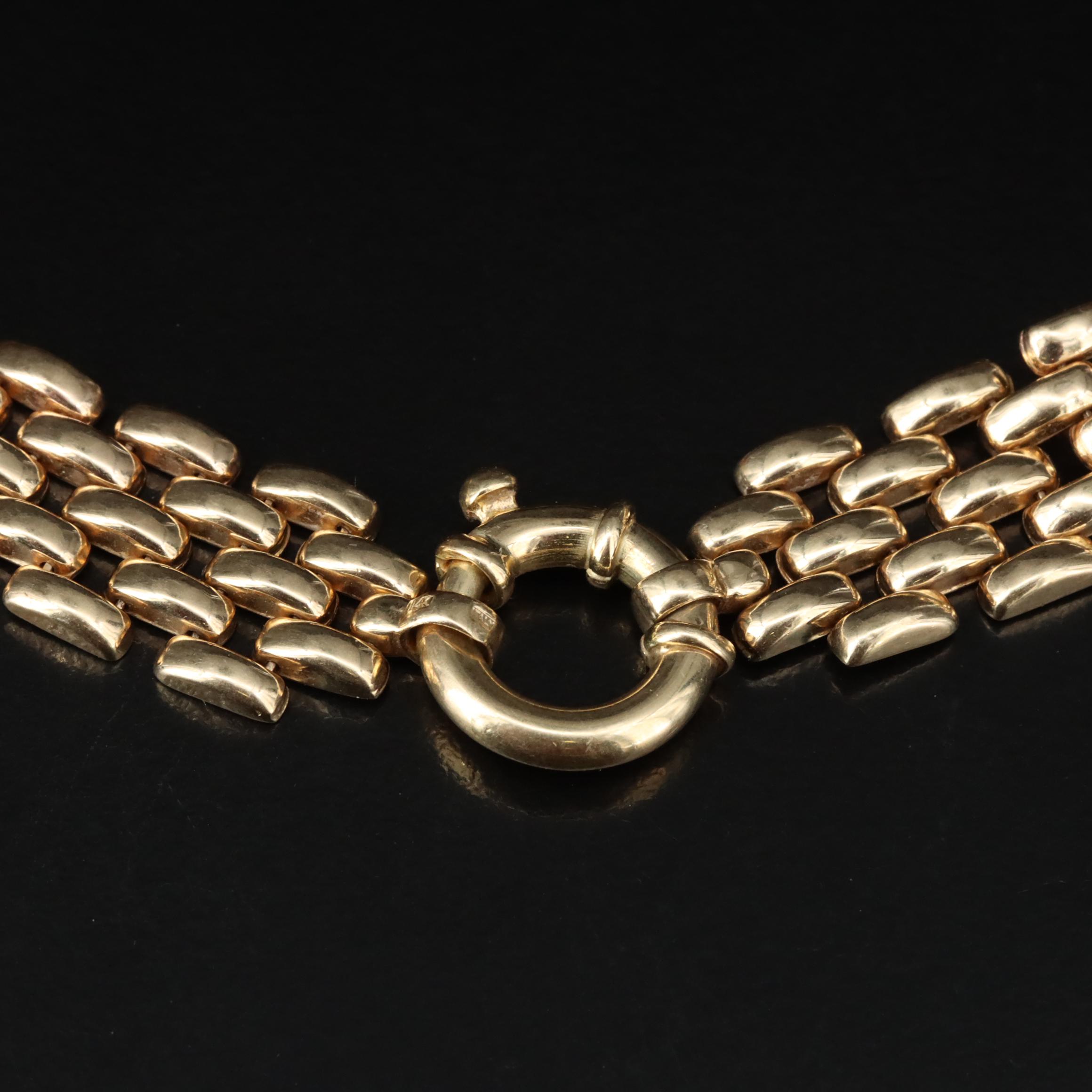 14K Panther Link Necklace and Ring