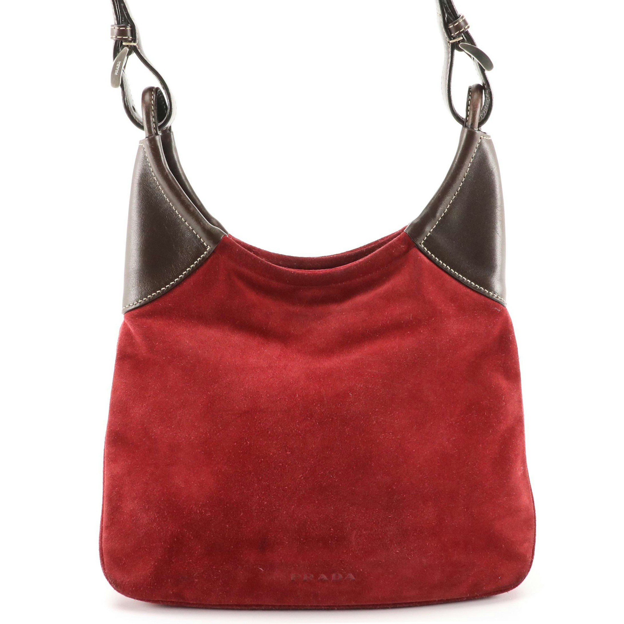 Prada Suede and Leather Shoulder Bag