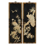Chinese Chinoiserie Style Shell and Lacquerware Wall Panels