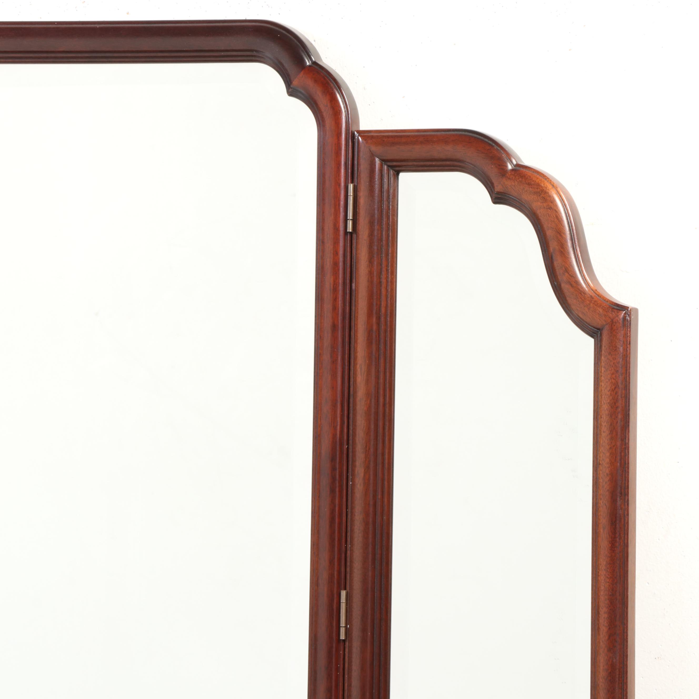 Stickley Chippendale Style Mahogany Dresser with Trifold Mirror