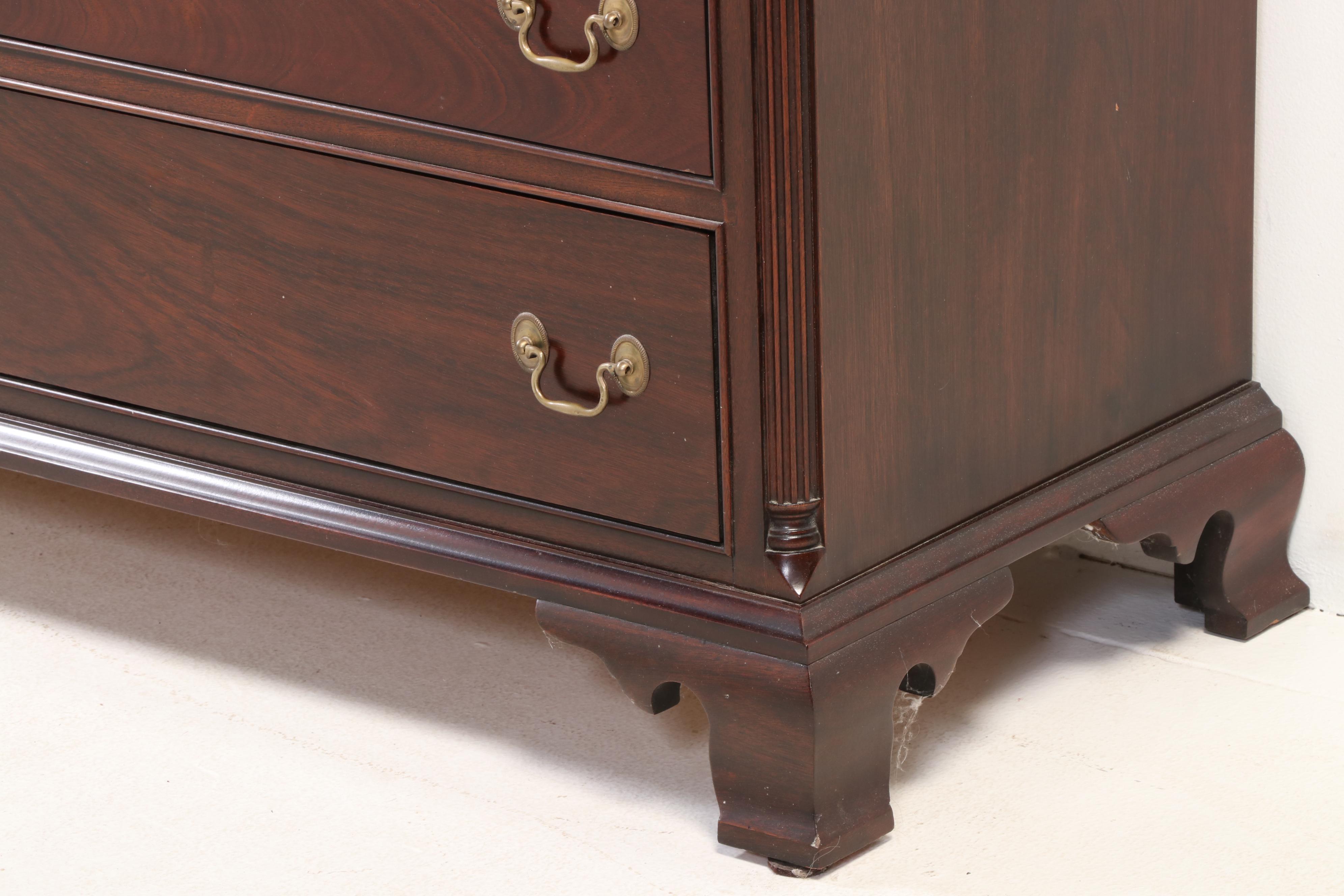 Stickley Chippendale Style Mahogany Dresser with Trifold Mirror